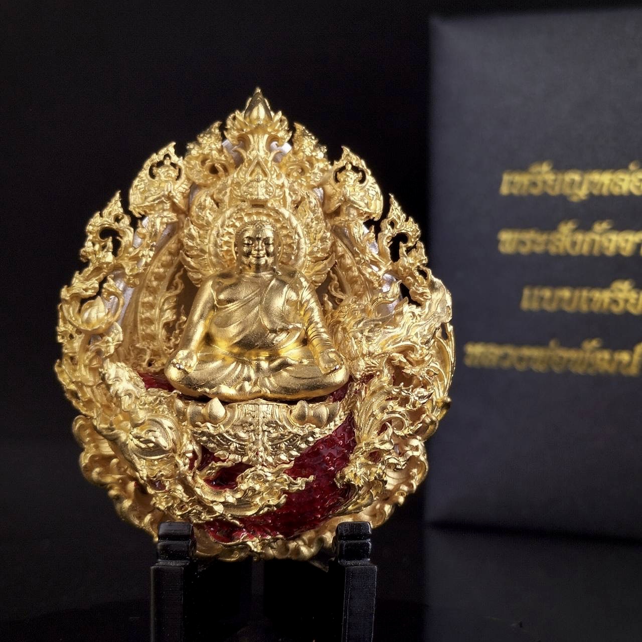 พระสังกัจจายน์พัฒน์ ขนาด 5 เซนติเมตร เนื้อบรอนซ์ชุบทองลงยา
