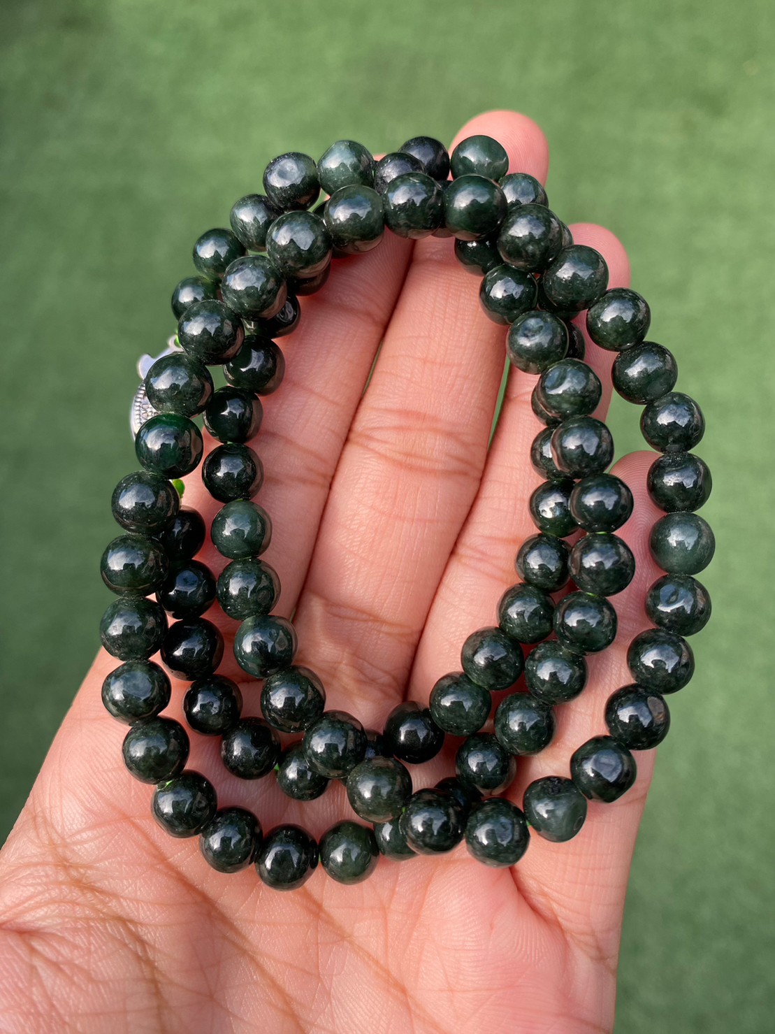 สร้อยคอหยก (Jadeite Necklace) ดิบ ไม่ผ่านการปรับปรุง (Type A) พม่า (Myanmar) หยก พม่า แท้ Jade