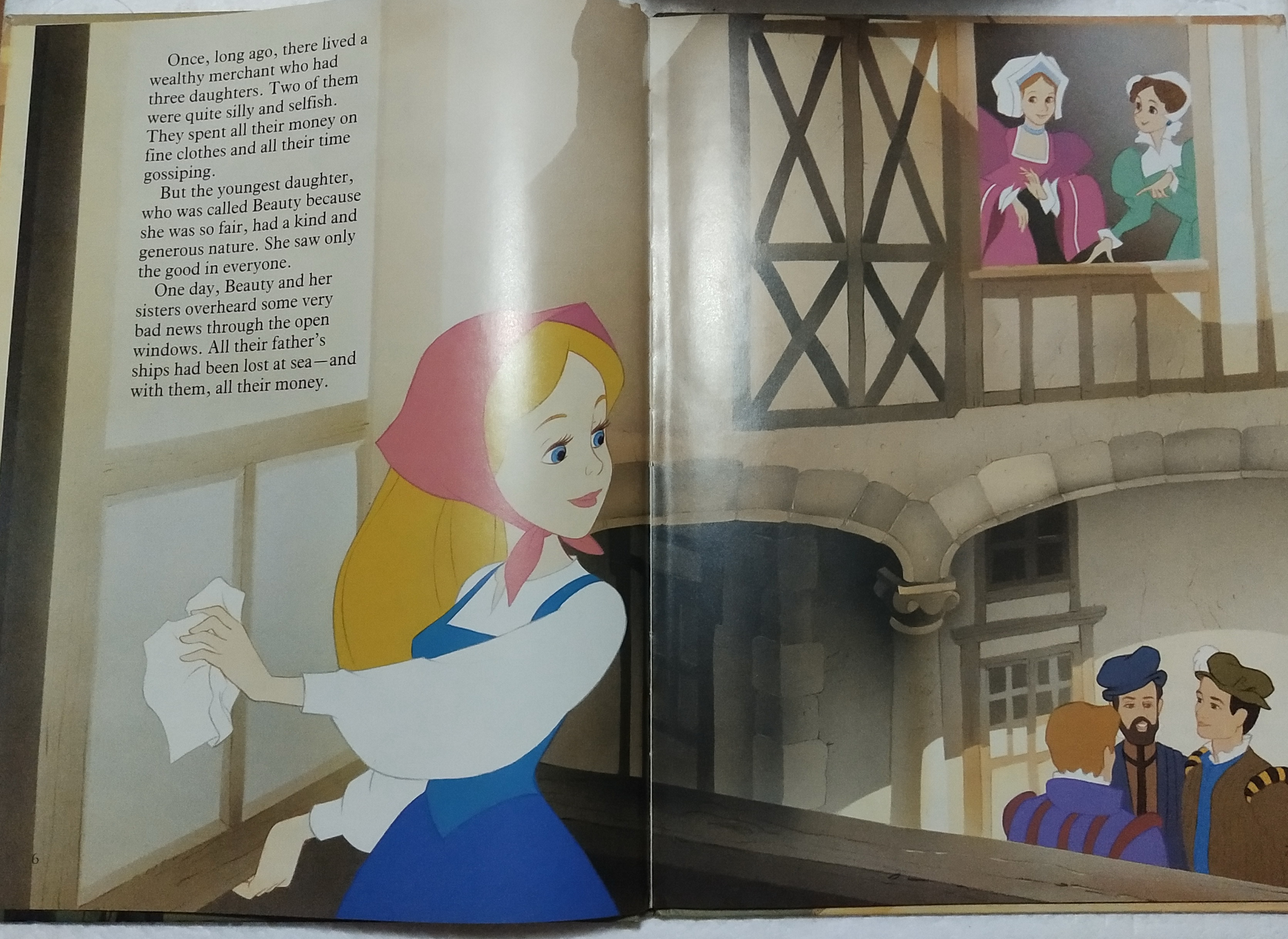 หนังสือภาพการ์ตูนดิสนีย์ ขนาดกว่า 12" **มีรอยเก่า และยับเล็กน้อยตามภาพ,ฉบับภาษาอังกฤษ โฉมงามกับเจ้าชายอสูร Beauty and the Beast โดย Van Gool,World Fairy Tale Series , MELBOURNE,AUSTRALIA