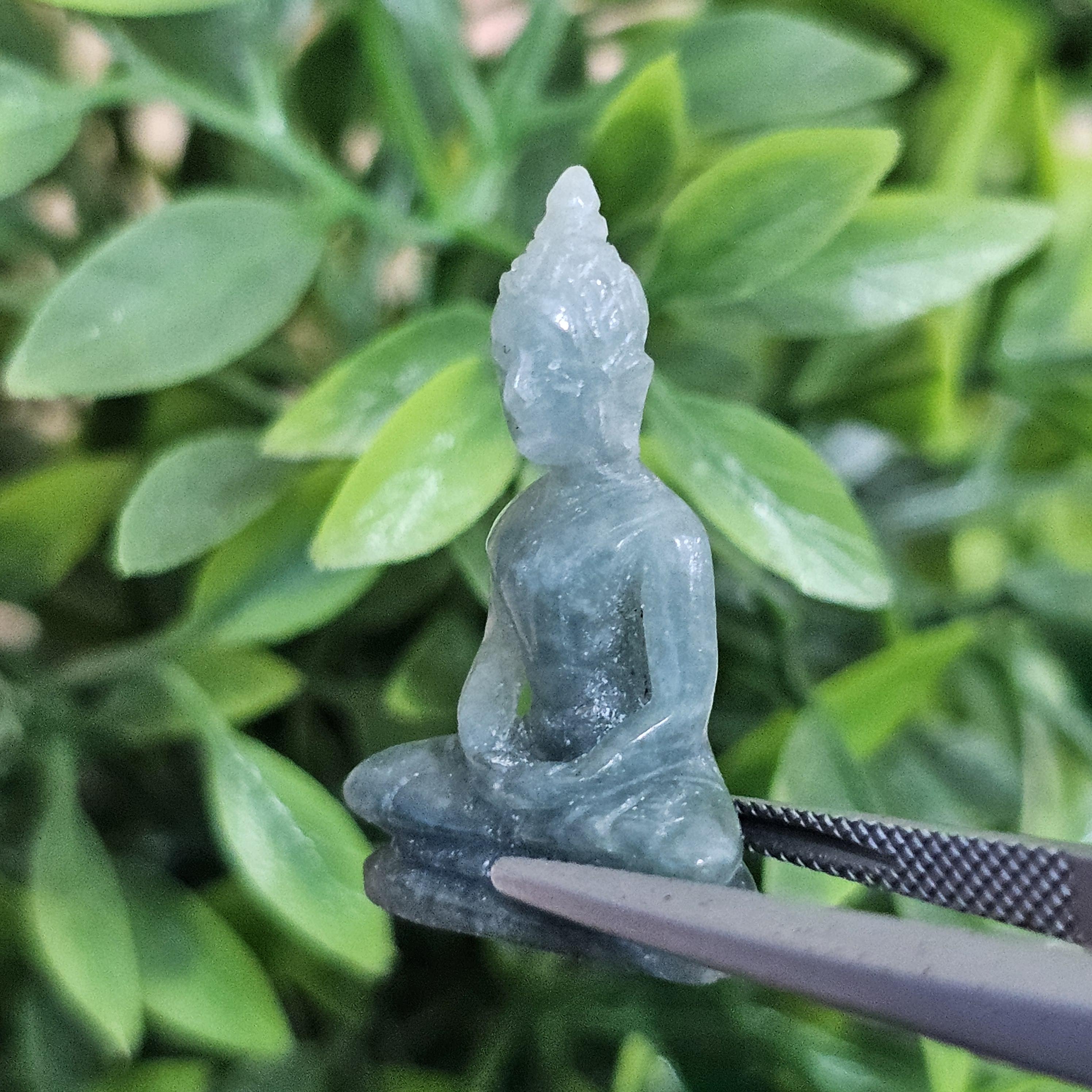 หยก แกะสลัก รูป พระ (Burmese jadeite) 16.4 กะรัต (cts.) หยก พม่า แท้