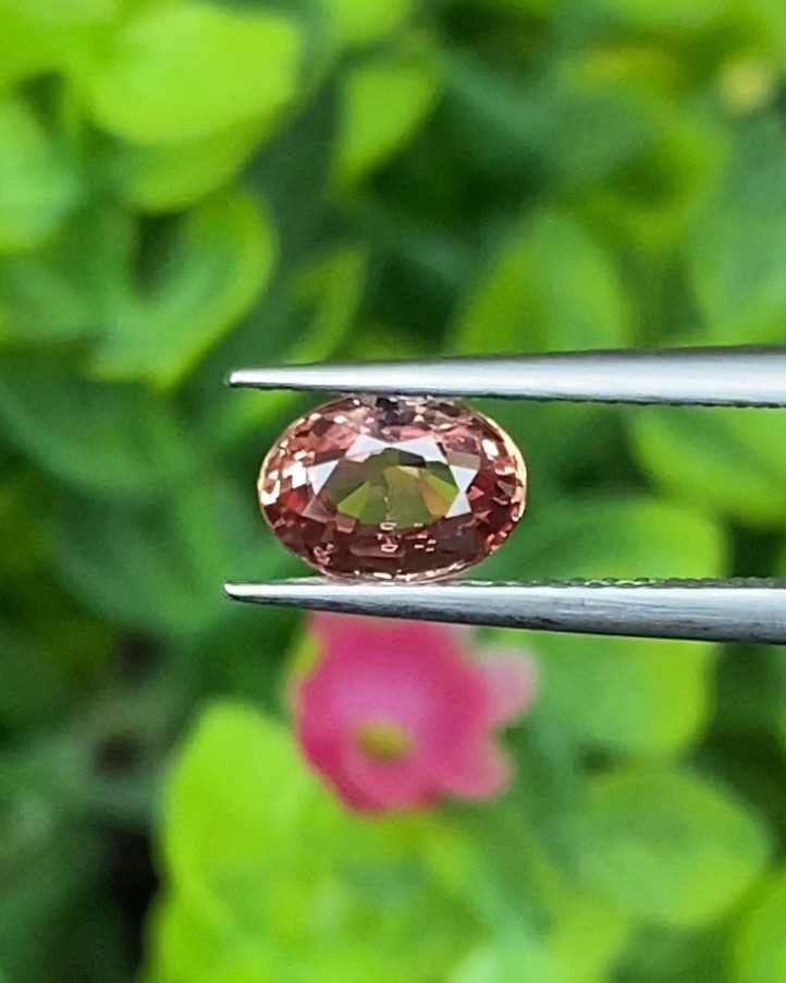 พลอย พัดพารัดชา Padparadscha Sapphire 1.02 กะรัต (Cts.) พร้อมใบเซอร์ พลอยแท้ อัญมณีมงคลประจําวันเกิด เครื่องประดับพลอย
