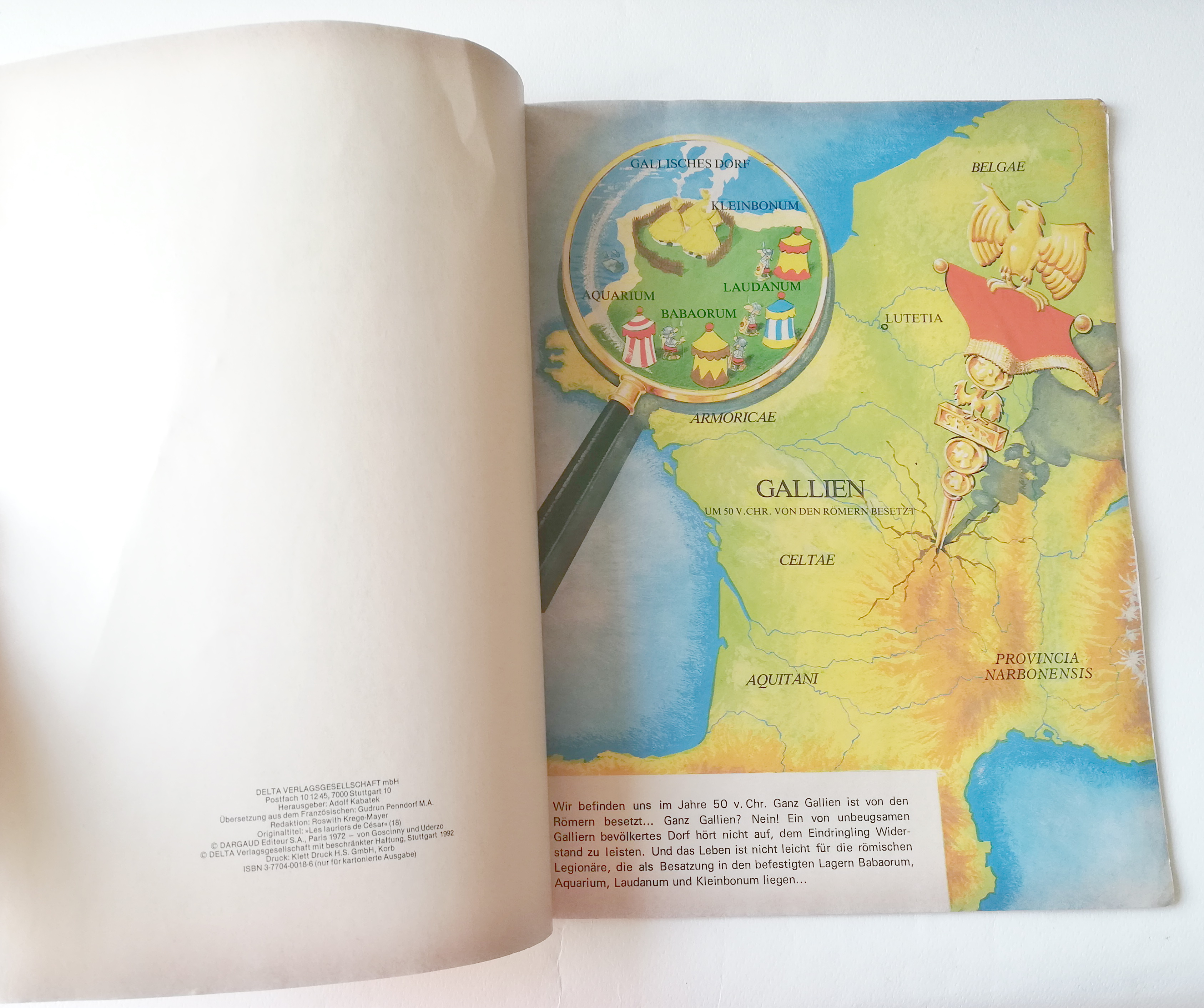 หนังสือการ์ตูนภาษาเยอรมัน Dargaud prasentiert:-BAND XVII GROSSER Asterix Die Lorbeeren des CASAR ZEICHNUNGEN: UDERZO TEXT: GO SFr. 7.20 DELTA VERLAG GMBH Jelta VTERIFER STUTTGART EHAPA VERLAG GMBH STUTTGART UDER20