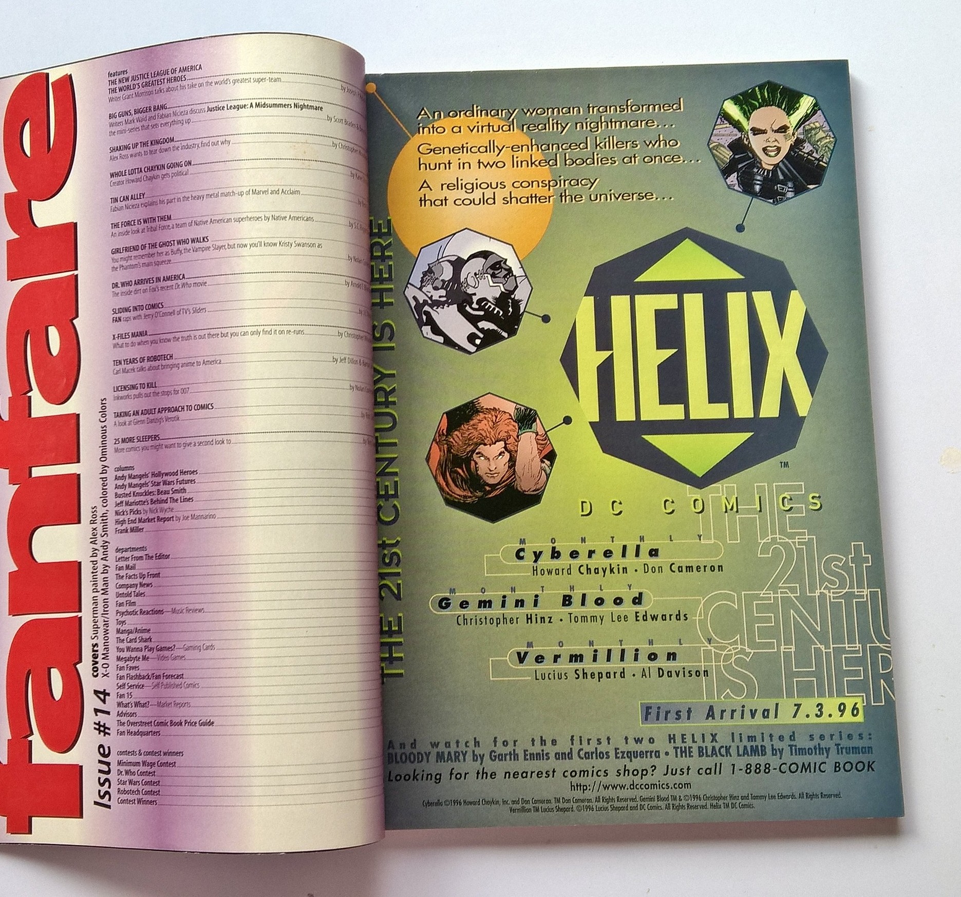 นิตยสารการ์ตูนเก่า ภาษาอังกฤษ Warrior #1 Comic Book in the World,Warrior-Callahan-Smith "I AM, I AM IRONMAN" FAN#14, AUGUST 1996