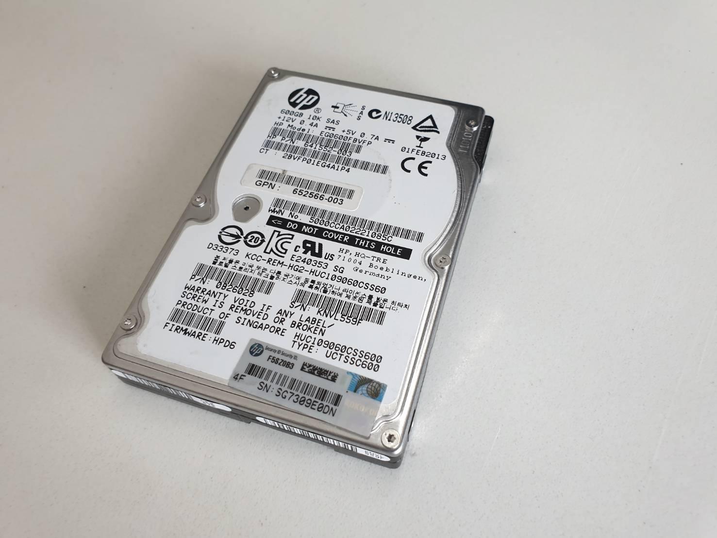 HP Sas 600G 10K 641552-003