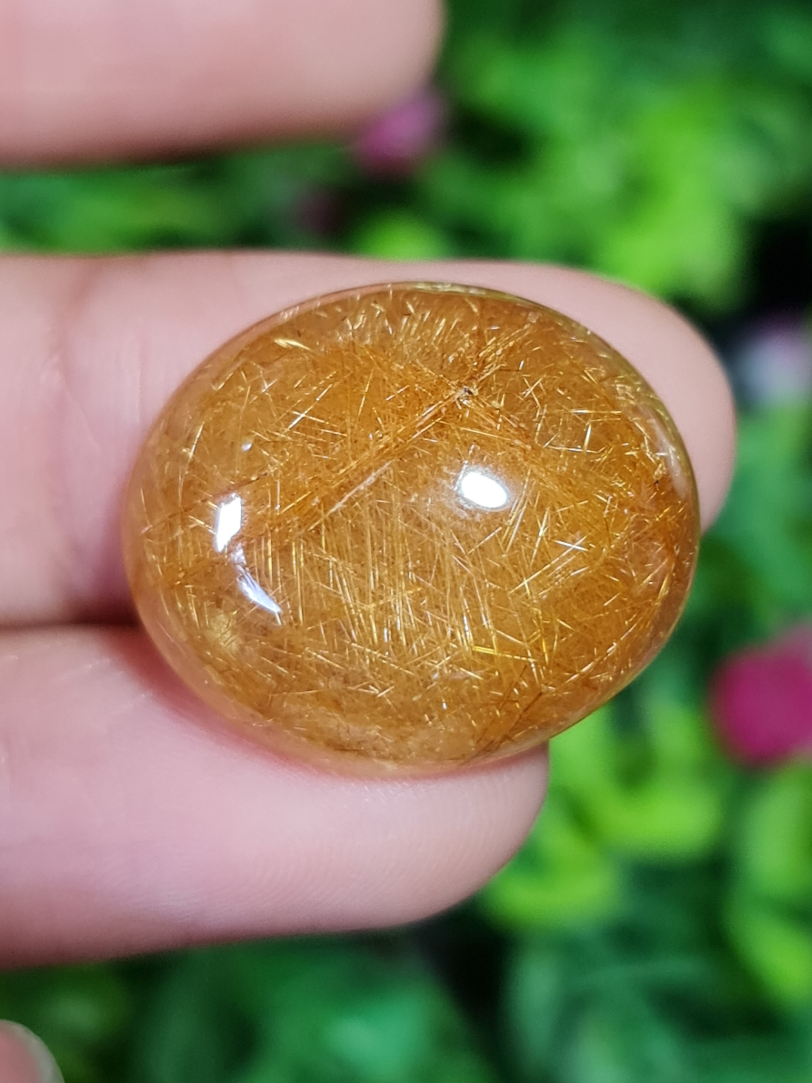 ไหมทอง ควอตซ์ Golden Rutilated Quartz 36.71 กะรัต Cts.พลอยแท้ อัญมณีมงคลประจําวันเกิด เครื่องประดับพลอย