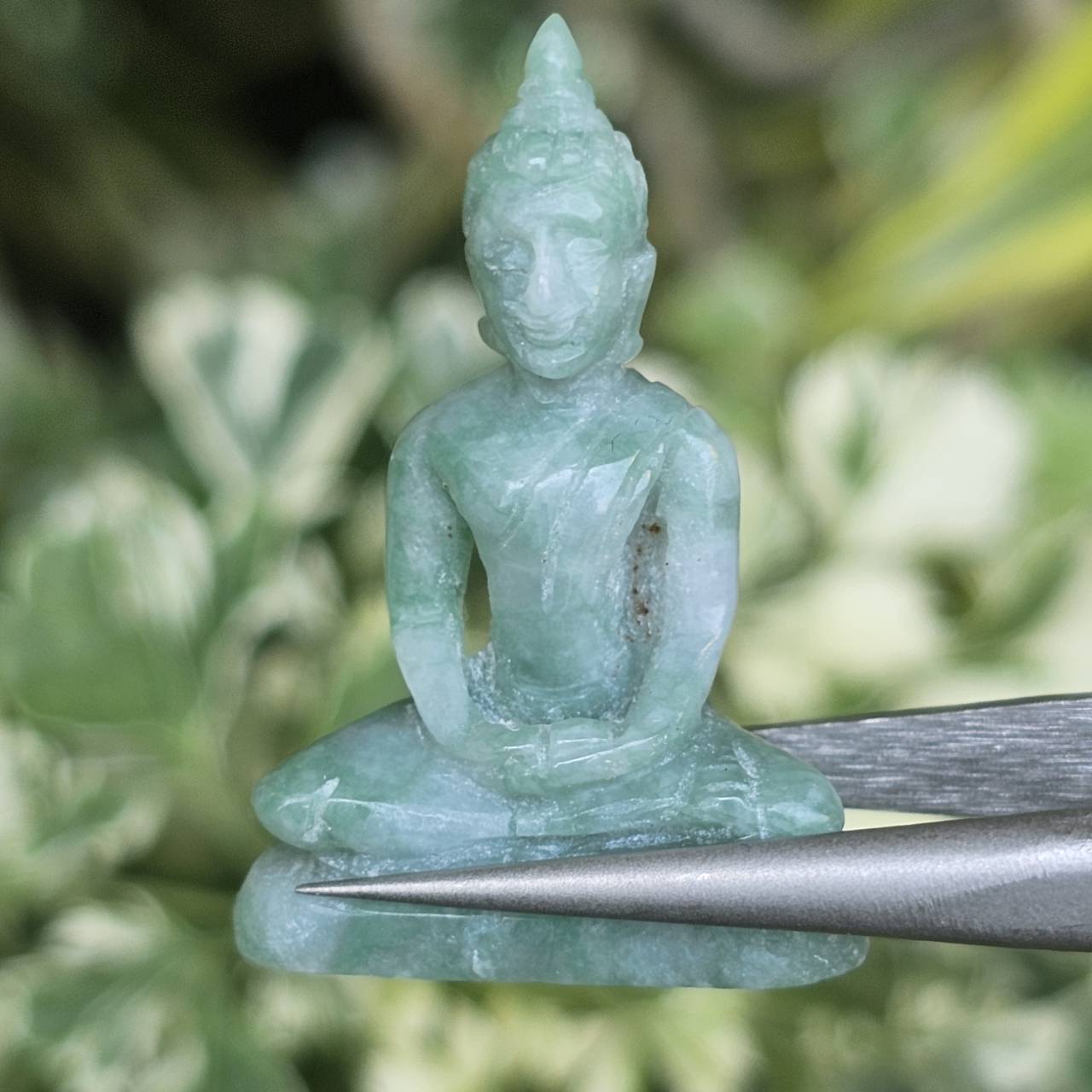 หยก แกะสลัก รูป พระ (Burmese jadeite) 22.76 กะรัต (cts.) หยก พม่า แท้