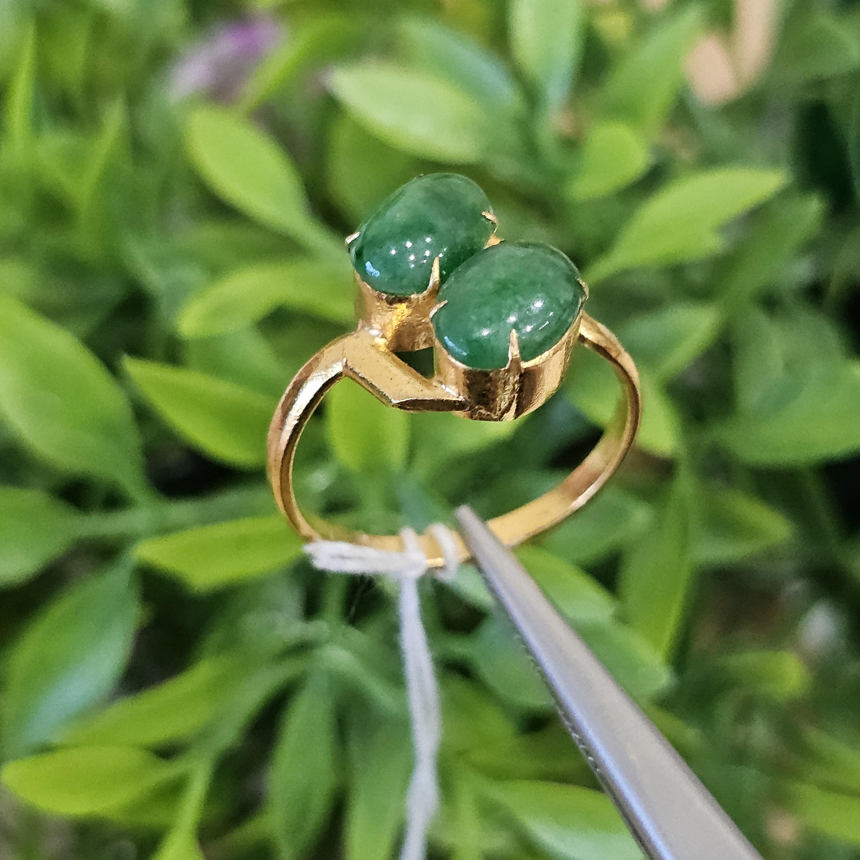 หยก พม่า แท้ Jade แหวนหยก (jadeite) (Size) 55 ดิบ ไม่ผ่านการปรับปรุง (Type A) พม่า (Myanmar)