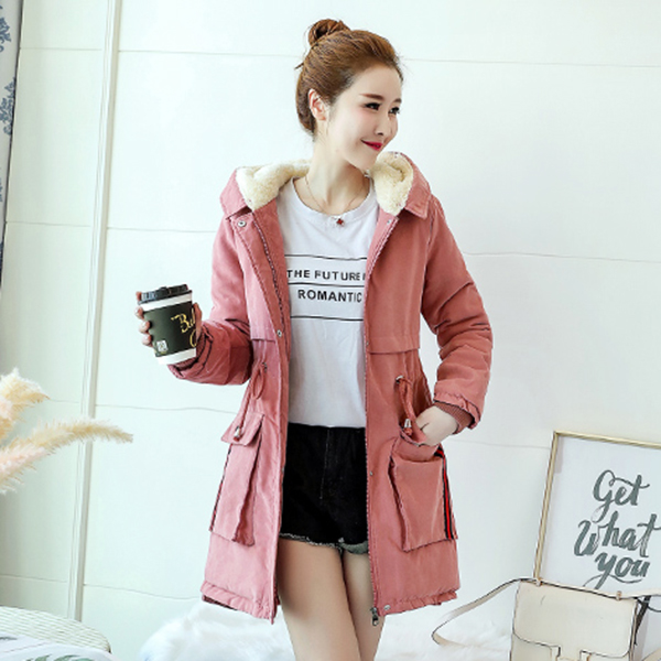 PREMIUM เสื้อโค้ทกันหนาวบุขนใส่ติดลบลุยหิมะได้ ฮูดแต่งเฟอร์ใหญ่ (12245X)