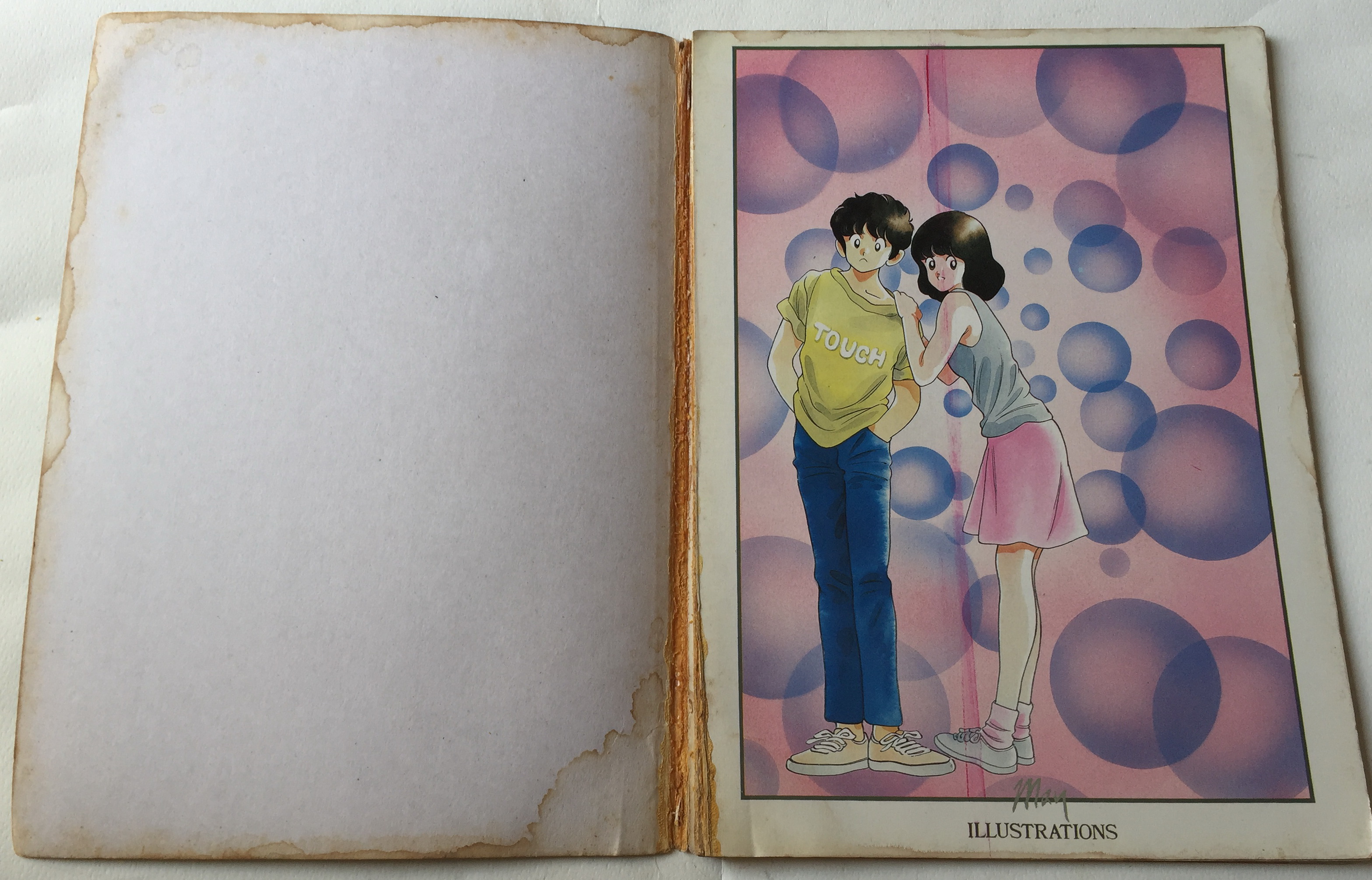 หนังสือภาพเก่า***หน้าไม่ครบ แต่ละแผ่นหลุดจากสัน มีรอย ตามภาพ May Illustrations ภาพการ์ตูนสวย ภาพสีทั้งเล่ม ลายเส้นจากคุณเมย์ ผลงานโดย May, Present โดย Main Point ชุดที่ 2 ปี 1987