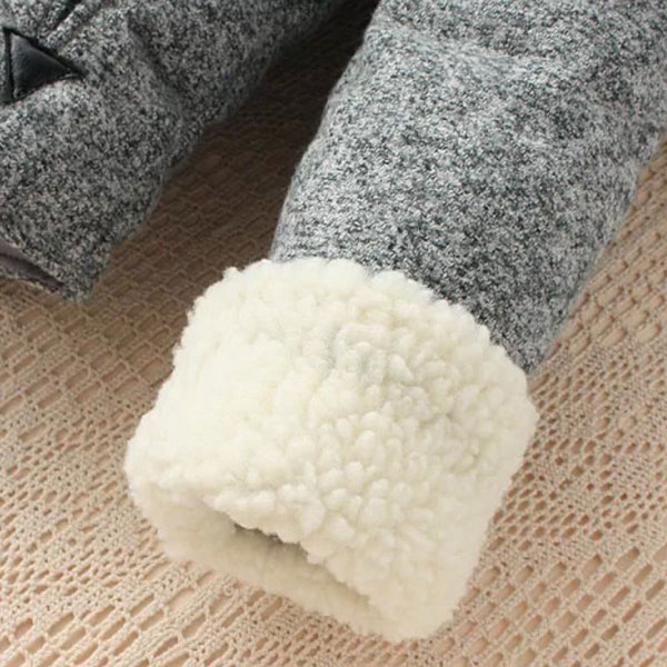 เสื้อโค้ทกันหนาววินเทจ ปกใหญ่แต่งขนแกะสองชั้น (12046LM)