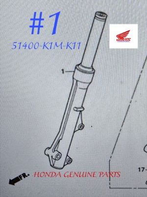 ชุดโช๊คอัพหน้าด้านขวา(ดีส) เวฟ110ไอ(ปี2021-25)/เวฟ125ไอ(ปี2023-25)