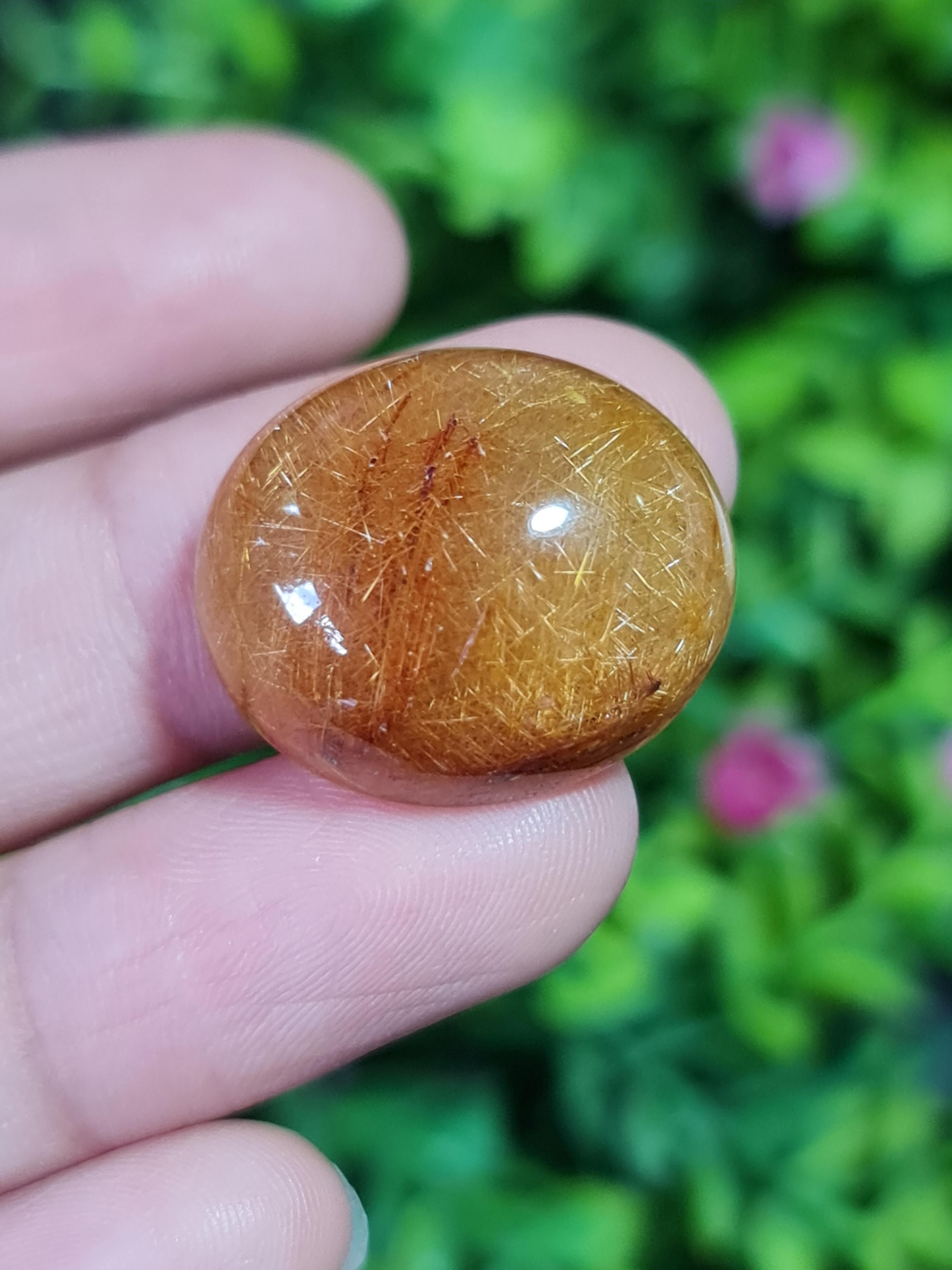 ไหมทอง ควอตซ์ Golden Rutilated Quartz 38.05 กะรัต Cts.พลอยแท้ อัญมณีมงคลประจําวันเกิด เครื่องประดับพลอย