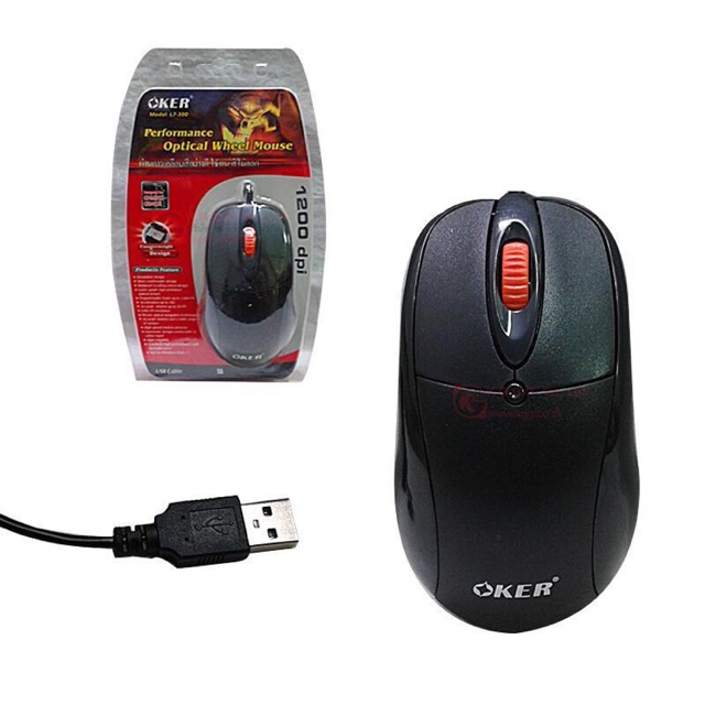 Mouse USB (ของใหม่) OKER L7-300 1200 Dpi Optical USB ประกันร้าน 1 เดือน