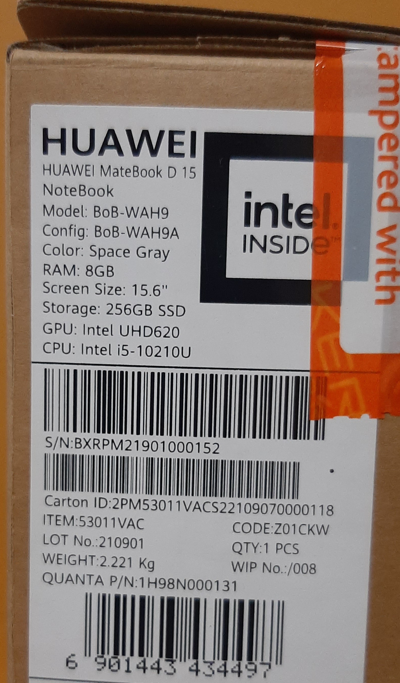 โน๊ตบุ๊คมือสอง ประกันร้าน 1 เดือน Huawei Boh-WAX9 (i5-10210U Ram8GB SSD M.2 256GB) พร้อม Adapter ฟรี!! กระเป๋า