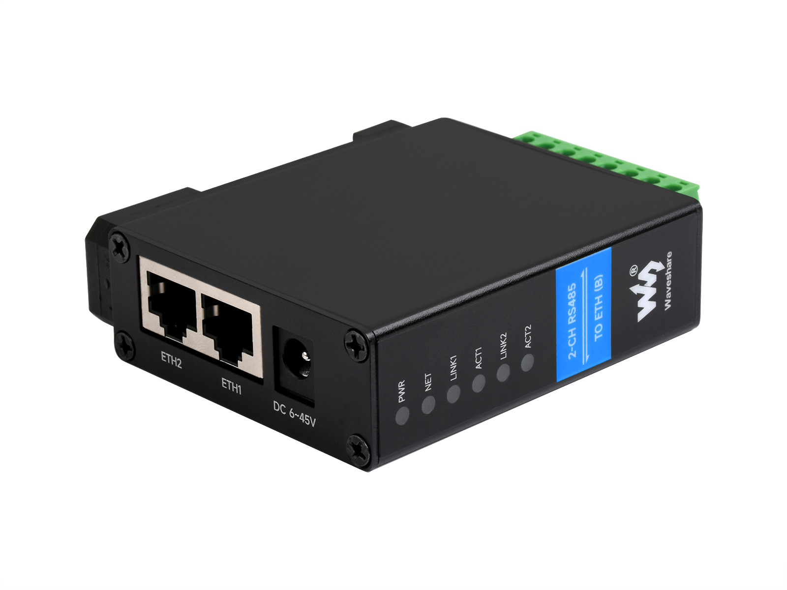 2-Ch RS485 to RJ45 Ethernet Serial Server