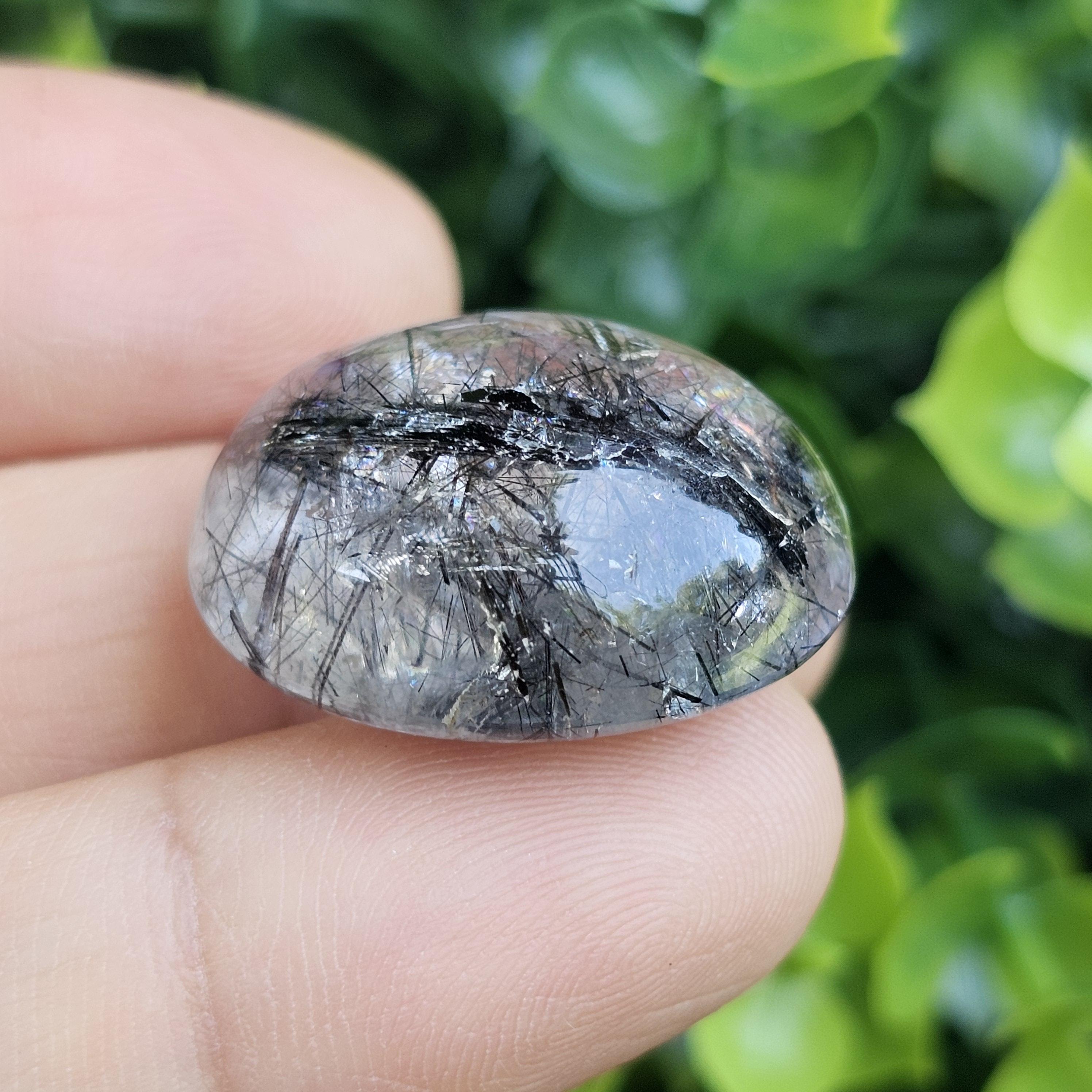 ไหมดำ ควอตซ์ แก้วขนเหล็ก Black Rutilated Quartz 42.51 กะรัต Cts. พลอยแท้ อัญมณีมงคลประจําวันเกิด เครื่องประดับพลอย