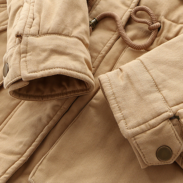 เสื้อโค้ทกันหนาววินเทจใส่ติดลบ มีฮู้ด ซับเฟอร์ขนนุ่มเต็มตัว (12203LM)