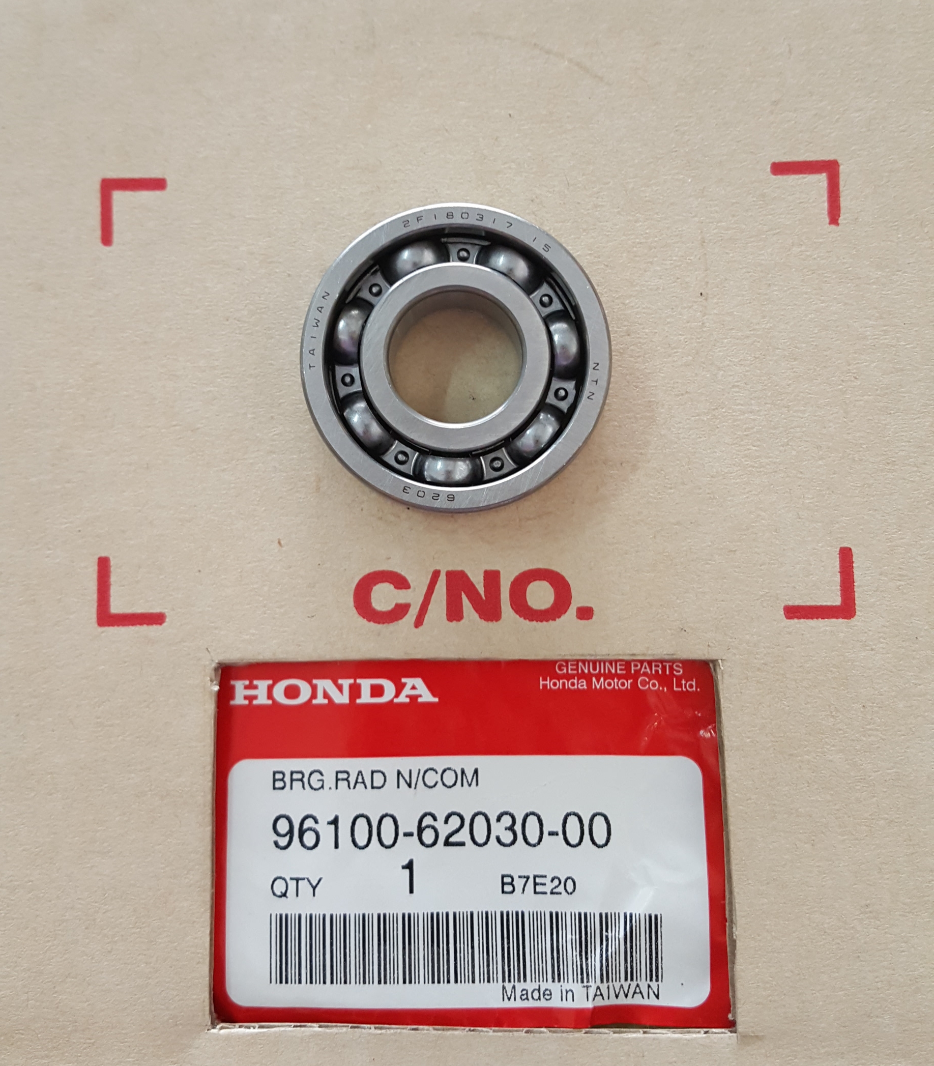 ลูกปืนเพลาขับเกียร์ด้านขวา(#6203) ดรีม100/C100N,P/เวฟ100-125/ดรีม125/MSX125