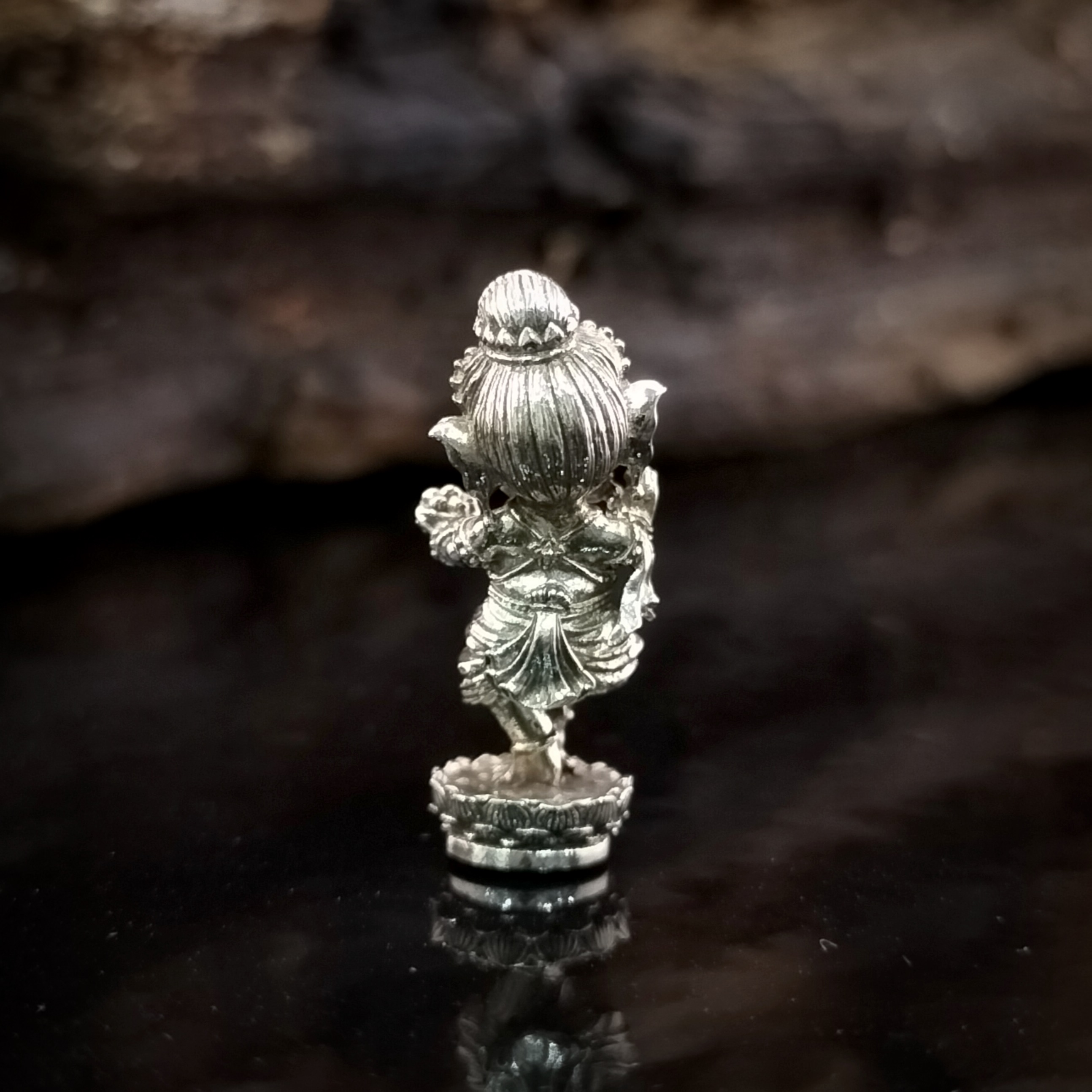 พระพิฆเนศน้อย คเณศนาฏย รหัส 6 เนื้อเงินยวง