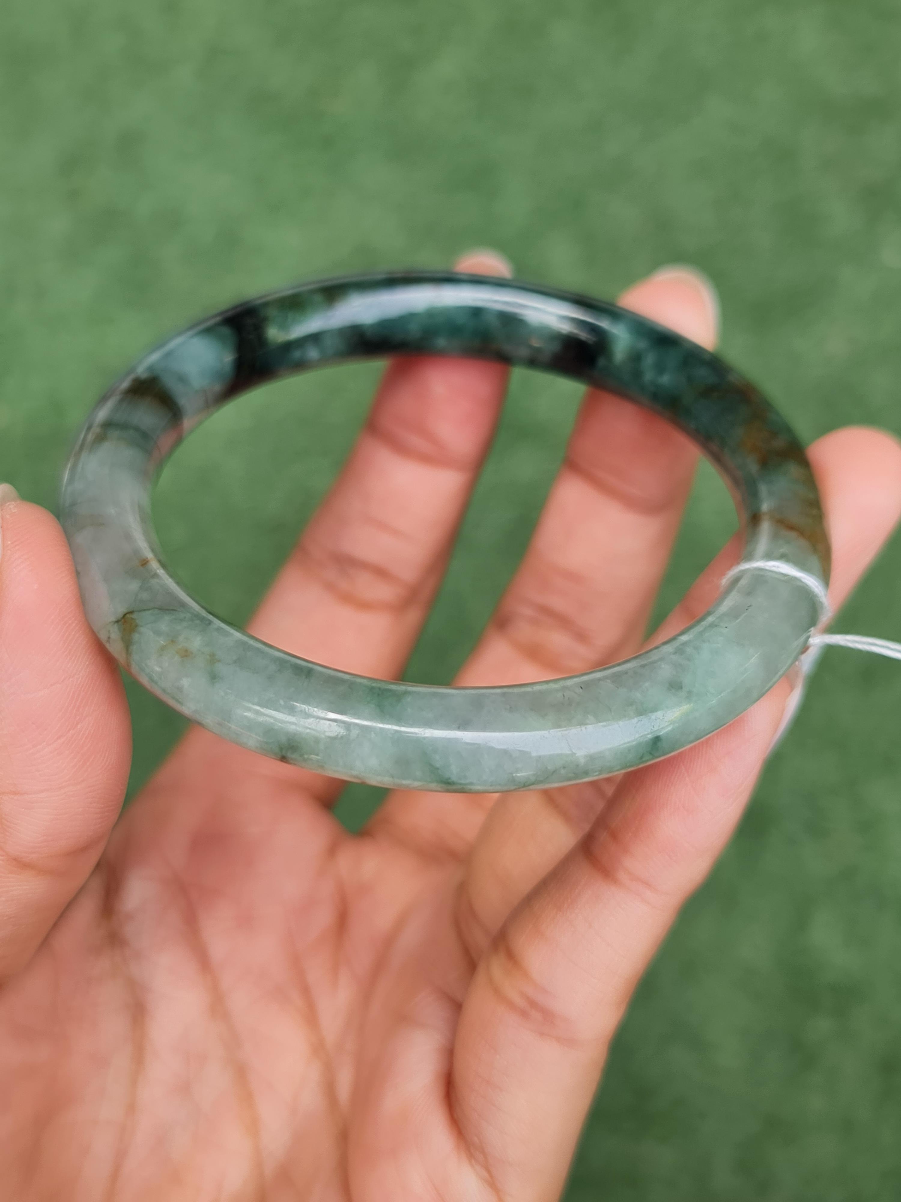 JB0703-009 หยก พม่า แท้ Jade กำไลหยก (Jadeite bracelet) พม่า (Myanmar) 58.4 มม.