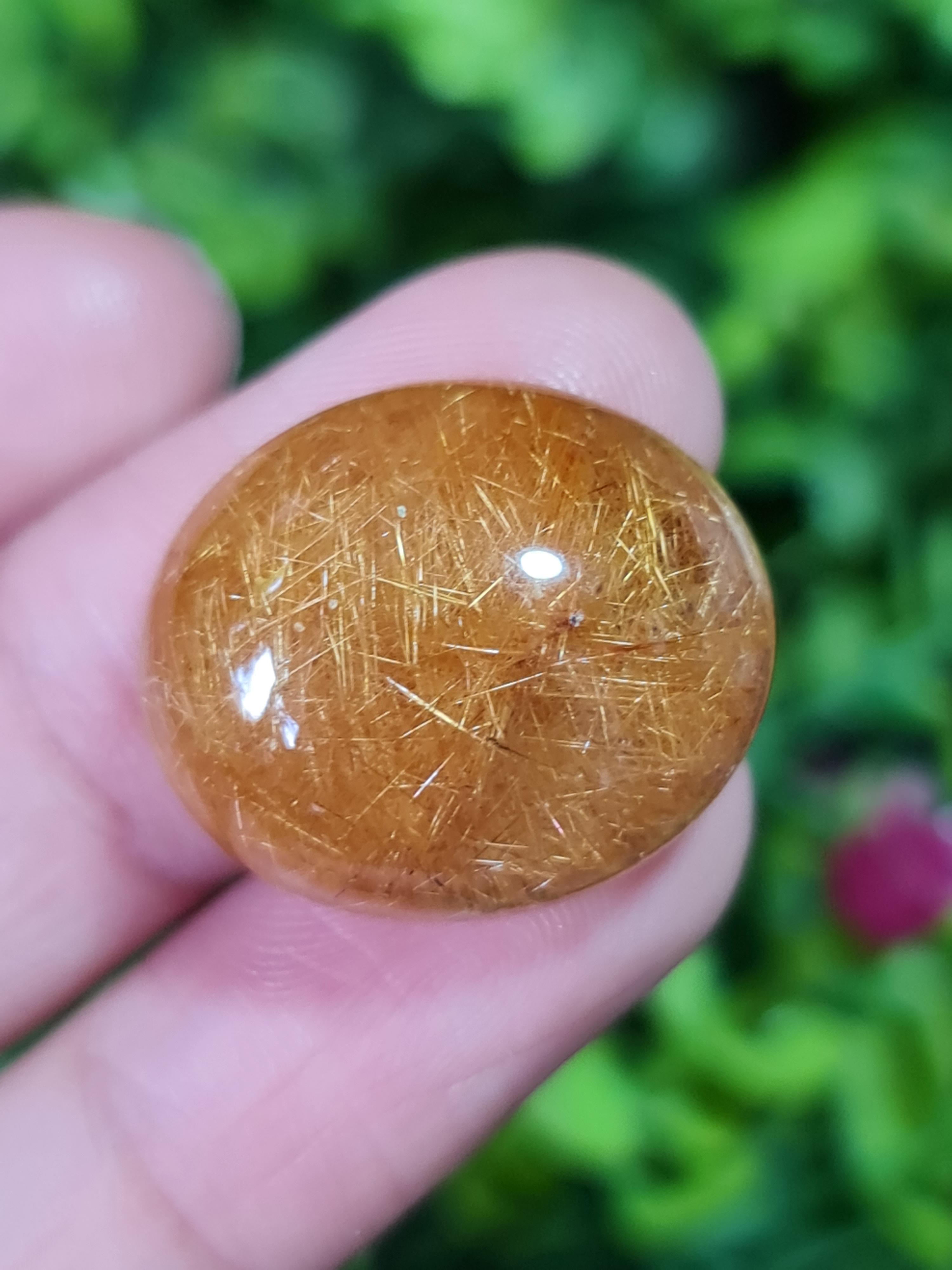 ไหมทอง ควอตซ์ Golden Rutilated Quartz 36.82 กะรัต Cts.พลอยแท้ อัญมณีมงคลประจําวันเกิด เครื่องประดับพลอย