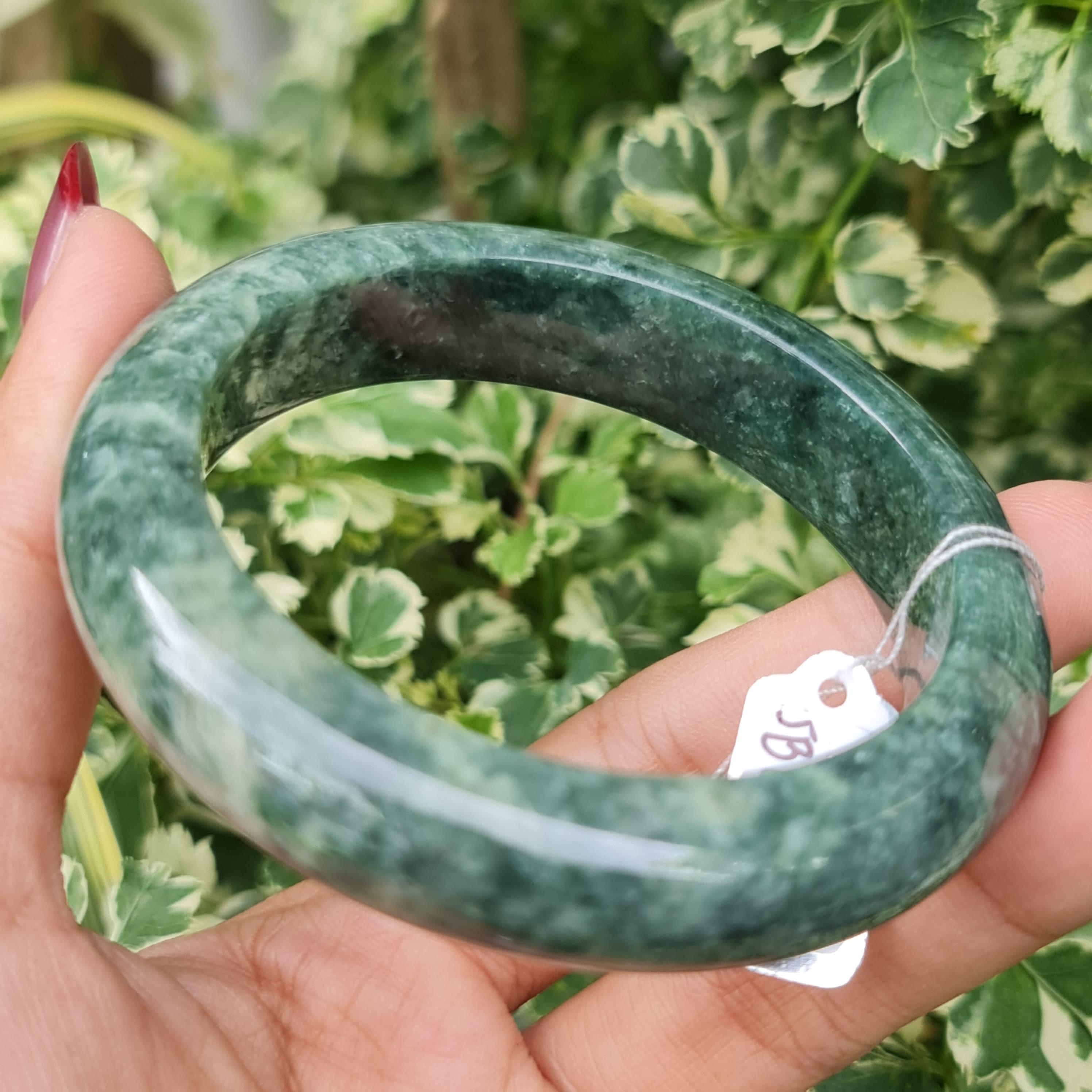 JB6804146 หยก พม่า แท้ Jade กำไลหยก 55.8 มม. (Jadeite bracelet) พม่า (Myanmar)