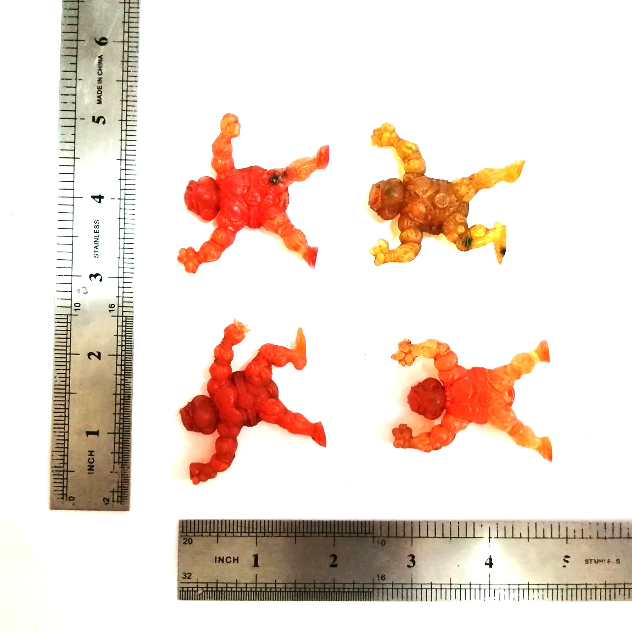 ตุ๊กตุ่นยาง 2 นิ้ว นินจาเต่า set 2 สีส้ม เขียว ส้ม ชมพู ตามรูป ขายทั้งเซ็ท4ตัว