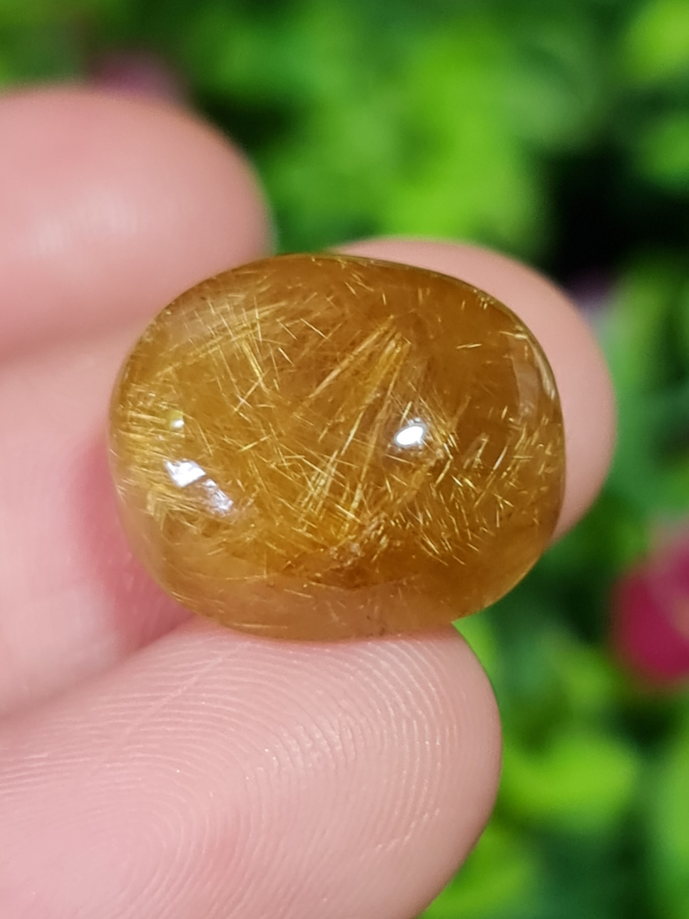 ไหมทอง ควอตซ์ Golden Rutilated Quartz 15.69 กะรัต Cts.พลอยแท้ อัญมณีมงคลประจําวันเกิด เครื่องประดับพลอย