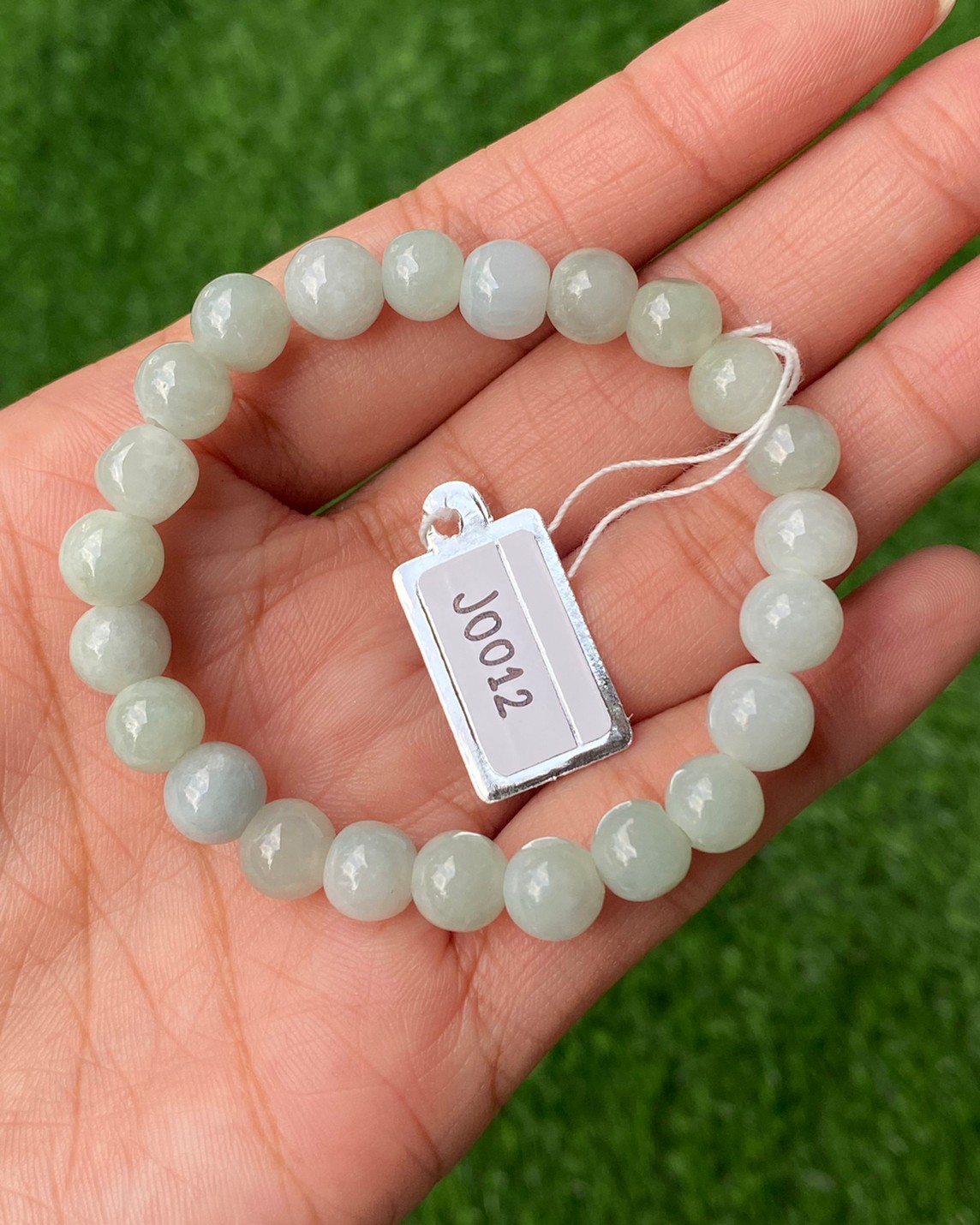 J0012 หยก พม่า แท้ Jade กำไล ประคำหยก (Jadeite Beads Bracelet) พม่า (Myanmar)