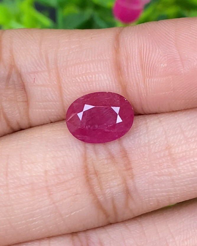 พลอย ทับทิม (Ruby Sapphire) 3.21 กะรัต (Cts.) พลอยแท้ อัญมณีมงคลประจําวันเกิด เครื่องประดับพลอย