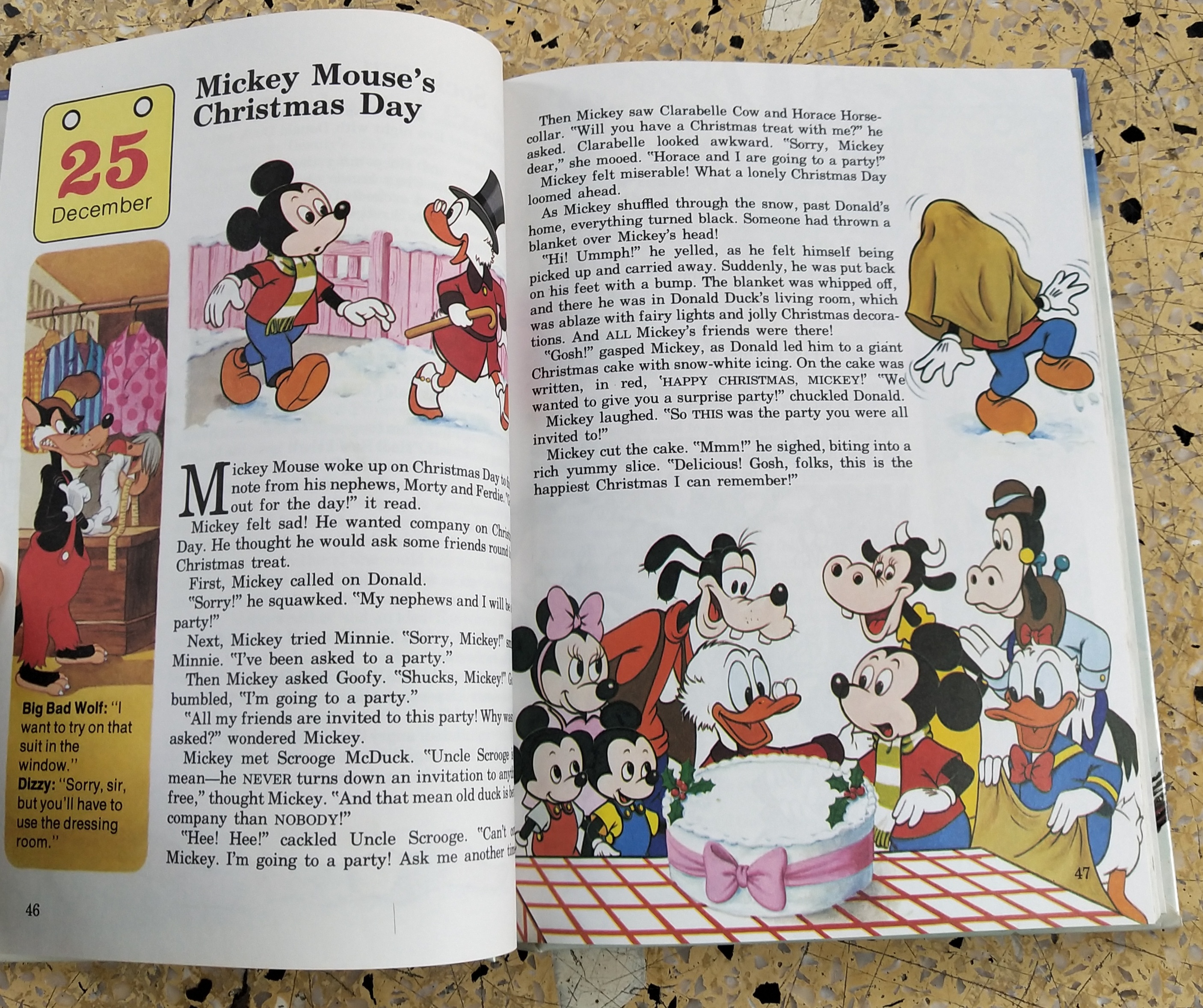 หนังสือภาพการ์ตูนดิสนีย์น่ารัก **หนังสิอเก่า มีตำหนิ โปรดตรวจสอบทุกภาพ ปกแข็ง ฉบับภาษาอังกฤษ เล่าเรื่องราวของทุกวันในฤดูหนาว ผ่านตัวการ์ตูนจากดิสนีย์ Story a Day for every day of the year ,Winter