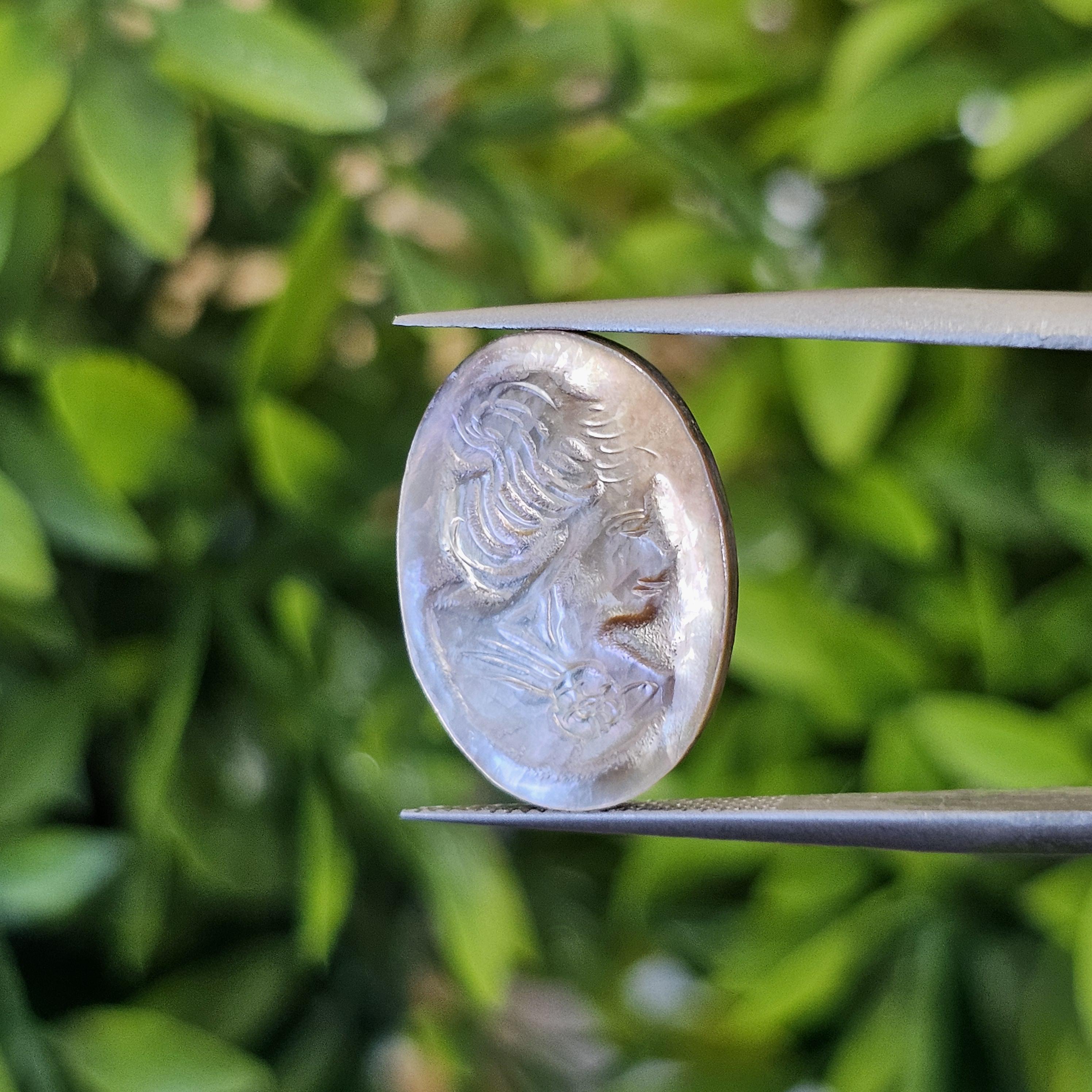 เปลือกหอยมุก แกะสลัก Pearl Shell Carved 4.89 กะรัต (Cts.)