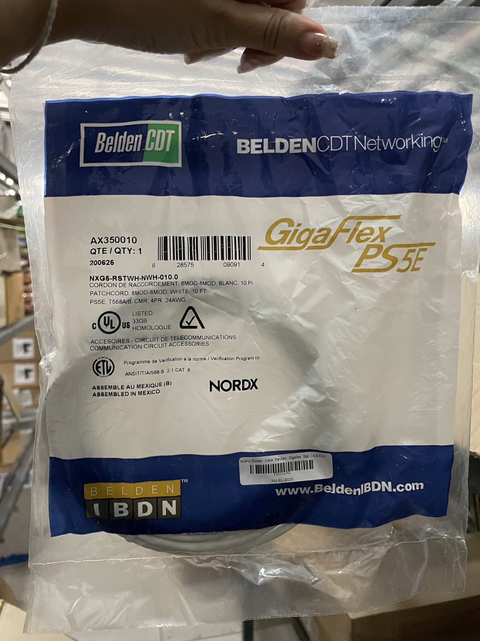 สายแลน Belden Cable Parcheo Gigaflex 3M. (AX350010) มี 500 เส้น