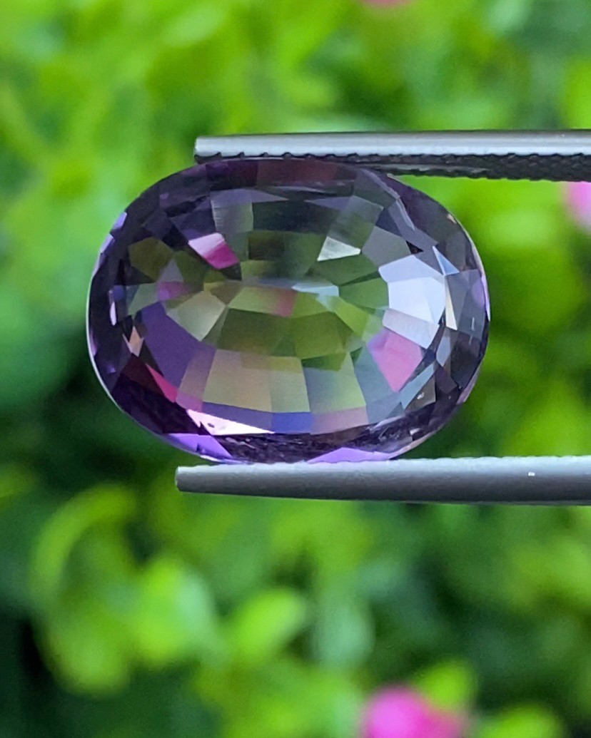 พลอย อเมทิส Amethyst 10.14 กะรัต (Cts.) พลอยแท้ อัญมณีมงคลประจําวันเกิด เครื่องประดับพลอย