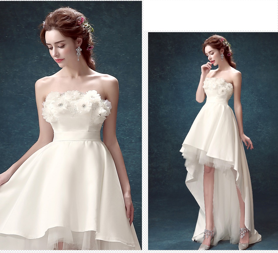 ชุดแต่งงาน เกาะอก หน้าสั้นหลังยาว