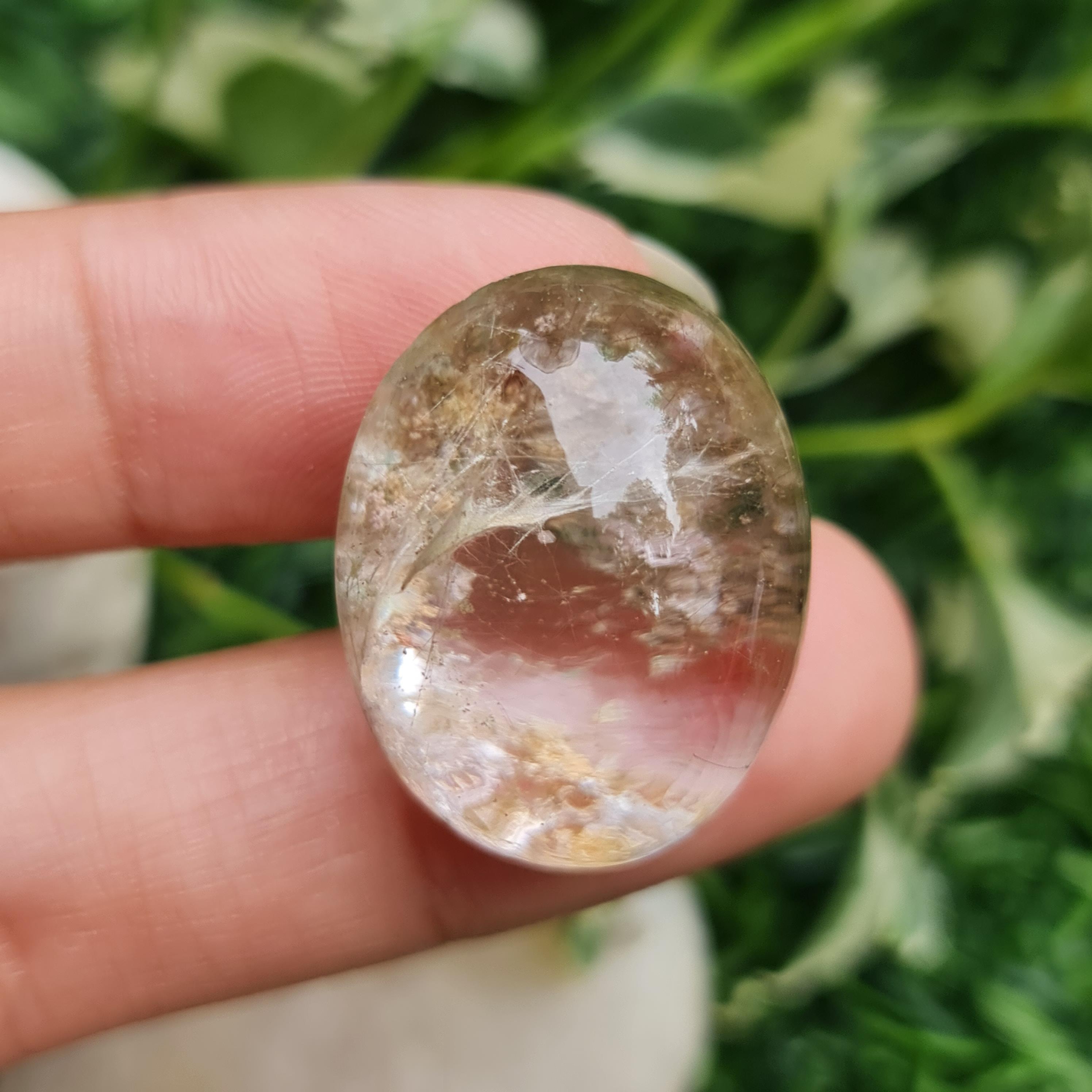 โป่งข่าม ควอตซ์ Rutilated Quartz 52.45 กะรัต Cts. พลอยแท้ อัญมณีมงคลประจําวันเกิด เครื่องประดับพลอย