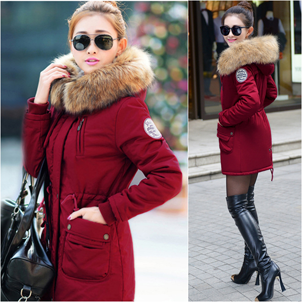 เสื้อโค้ทกันหนาวรุ่นหนาใส่ติดลบ ซับขนนุ่มเต็มตัว มีฮู้ดแต่งเฟอร์ถอดได้ (11719X)