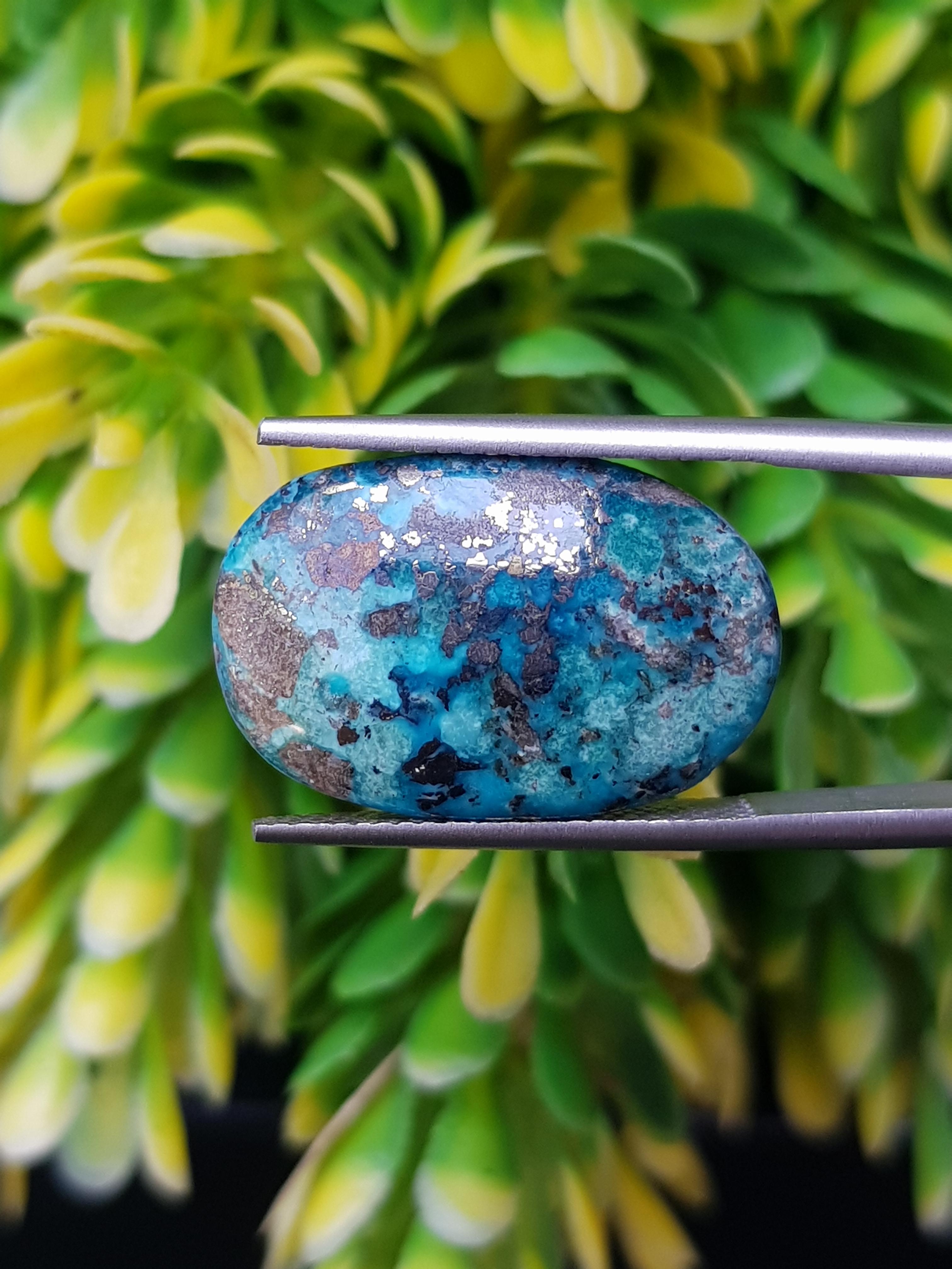 พลอย เทอควอยซ์ (Turquoise) 15.22 กะรัต Cts. พลอยแท้ อัญมณีมงคลประจําวันเกิด เครื่องประดับพลอย