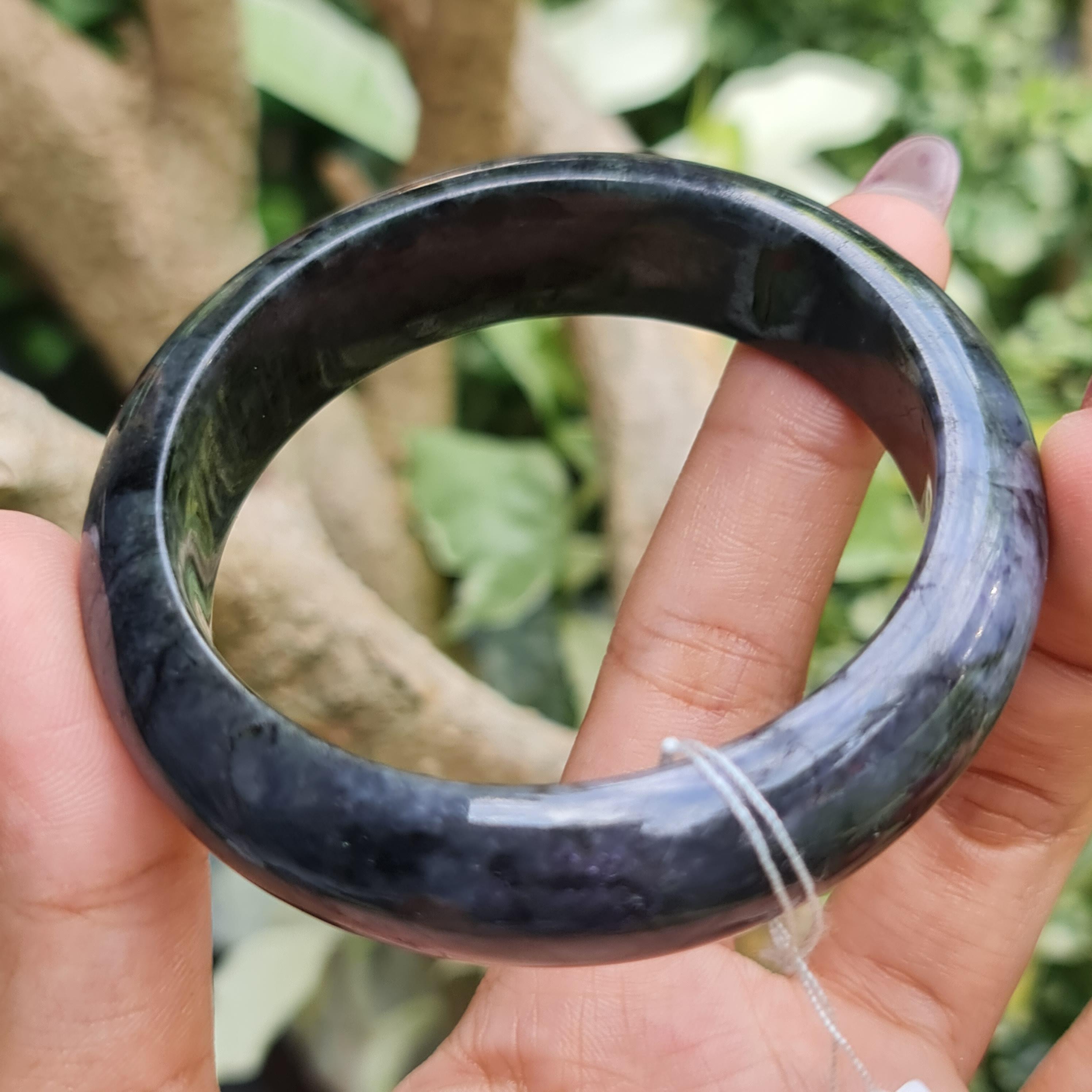 JB6804150 หยก พม่า แท้ Jade กำไลหยก 56.6 มม. (Jadeite bracelet) พม่า (Myanmar)