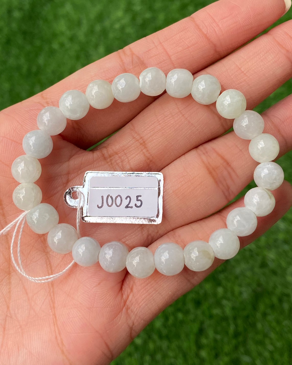 J0025 หยก พม่า แท้ Jade กำไล ประคำหยก (Jadeite Beads Bracelet) พม่า (Myanmar)