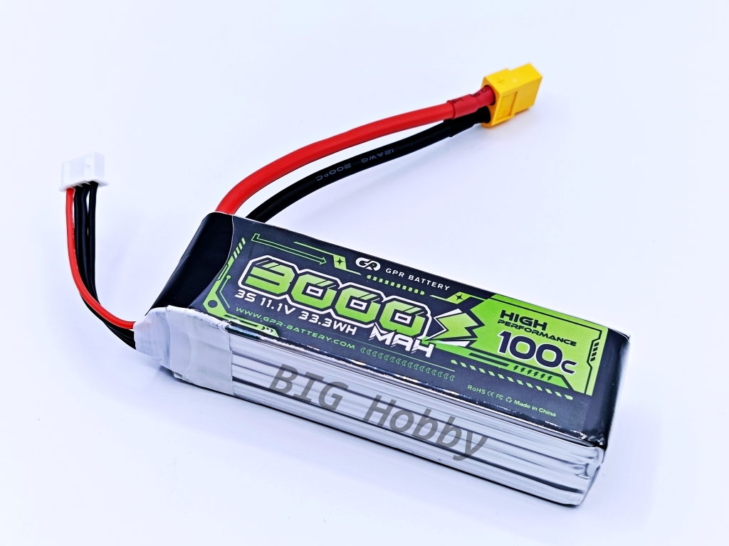 แบตลิโพ 11.1V 3S 3000mAh GPR 55C/100C Max ค่า C สูง ค่า IR ต่ำ จ่ายกระแสแรงๆ