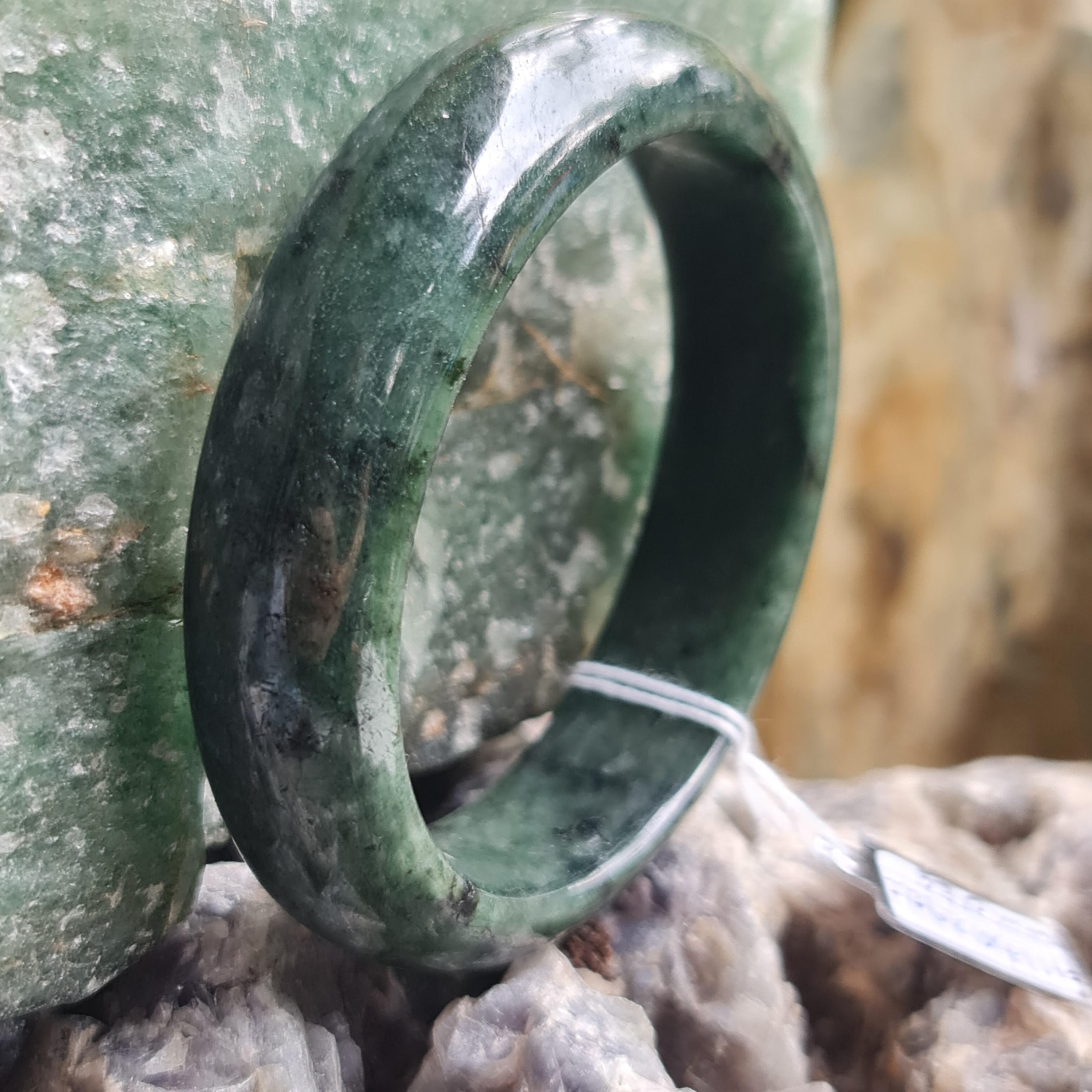 JB6804116 หยก พม่า แท้ Jade กำไลหยก 57.0มม. (Jadeite bracelet) พม่า (Myanmar)