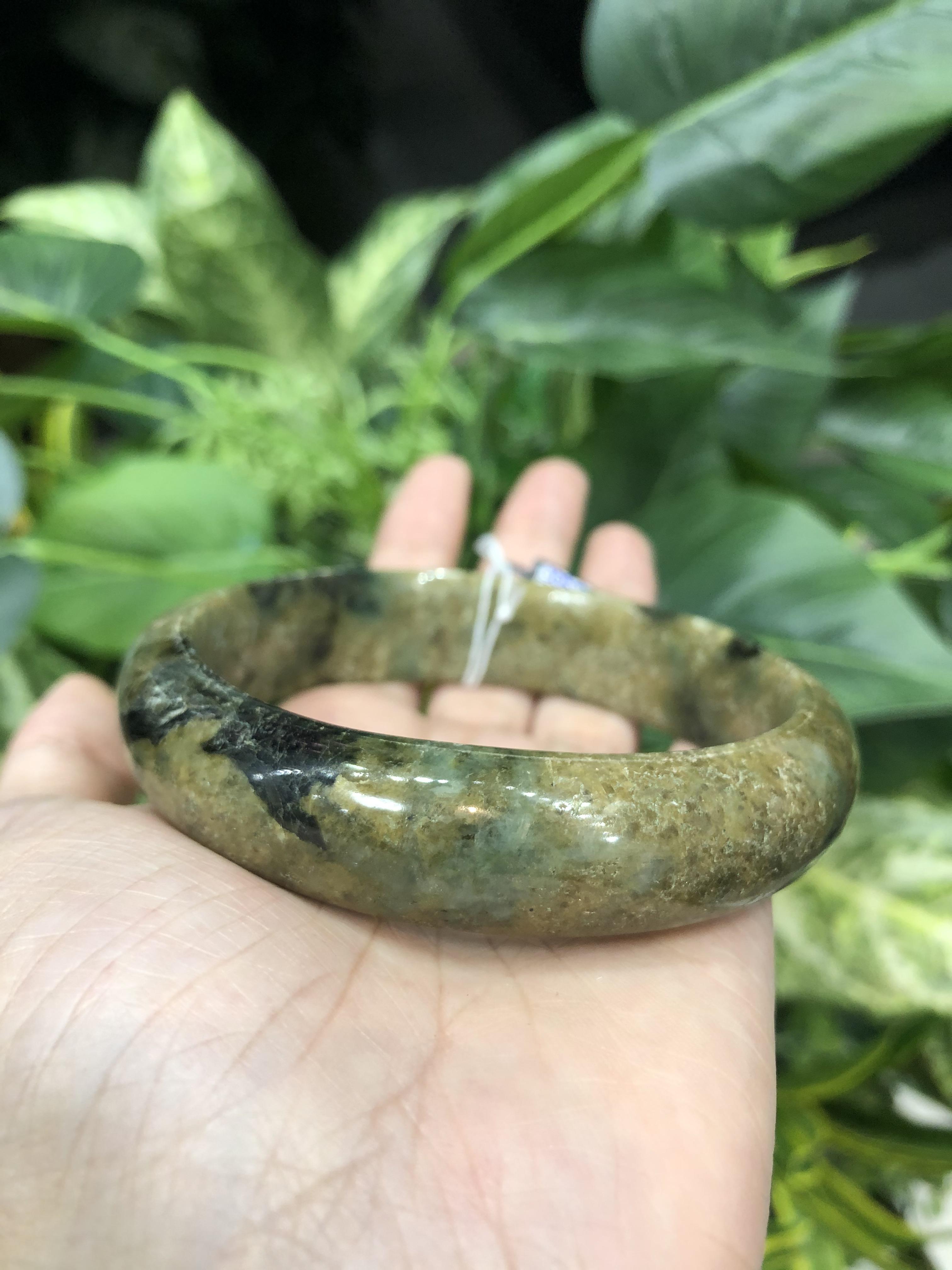 ๋J05C0117 หยก พม่า แท้ Jade กำไลหยก 62.3 มม (Jade bracelet) พม่า (Myanmar)