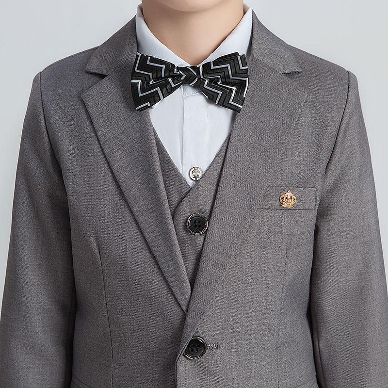 เช่า ชุดสูทเด็กชาย สีเทา กระดุมเดียว ทรงคลาสสิก
