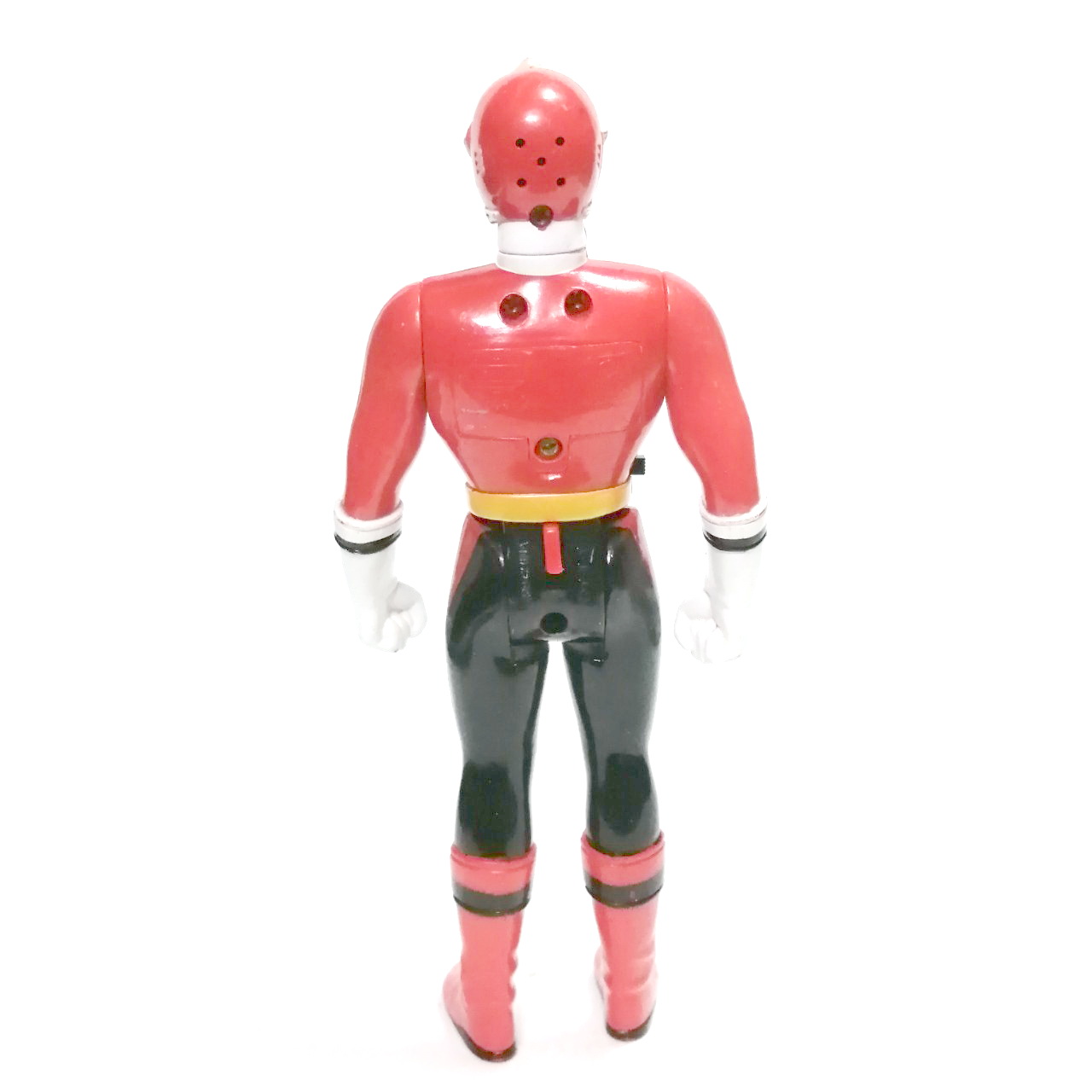 ฟิกเกอร์ กดปุ่มมีเสียง ขยับแขนขาได้ ชินเคนเรด(ชิบะ ทาเครุ) จากขบวนการ ชินเคนเจอร์ สูงราว 6.5 ถึง7นิ้ว ขนาดตามรูป สภาพมีรอยบ้าง ไม่หักไม่กาว **ไม่เช็คถ่าน