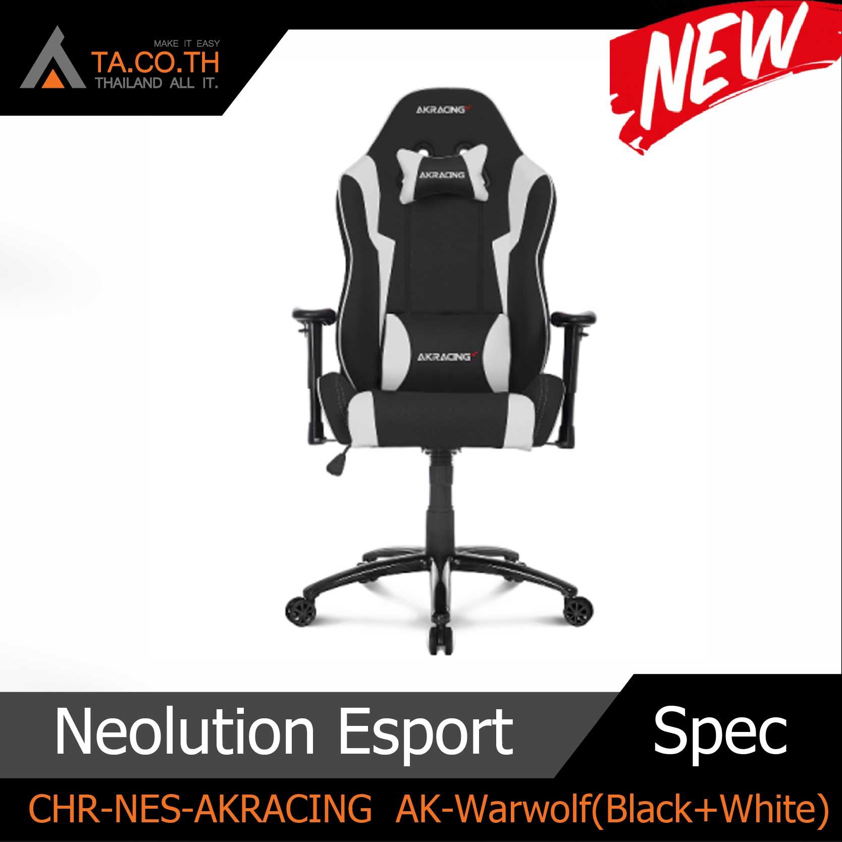 เก้าอี้ สำหรับเล่นเกมส์ CHR-NES-AKRACING AK-Warwolf(Black+White)