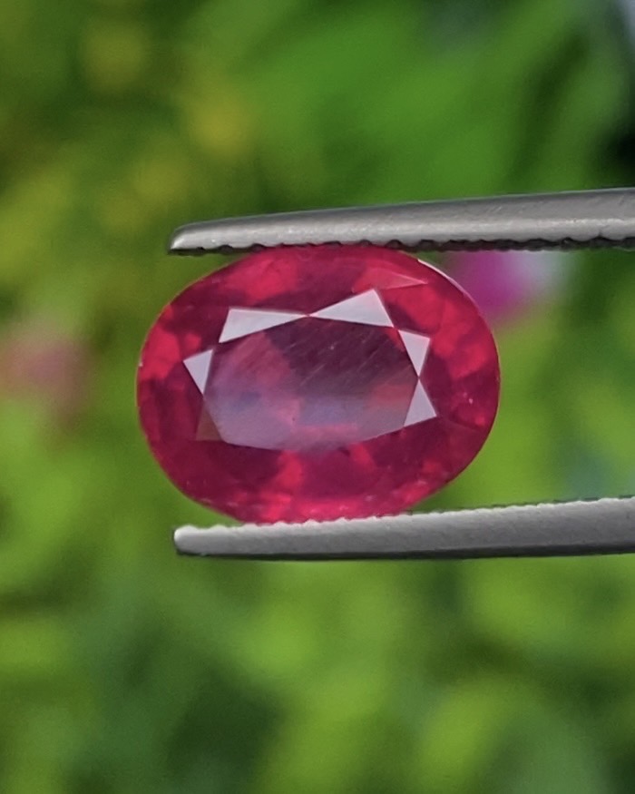 พลอย ทับทิม (Ruby Sapphire) 3.80 กะรัต (Cts.) พลอยแท้ อัญมณีมงคลประจําวันเกิด เครื่องประดับพลอย