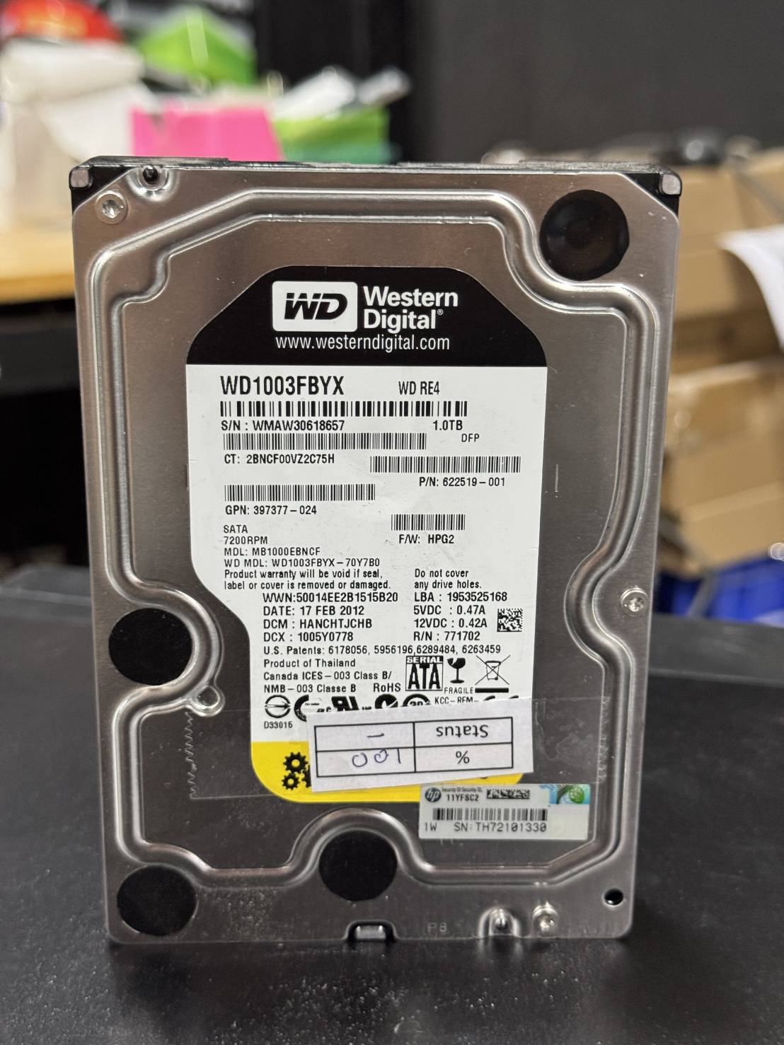 HDD WD 1TB SATA 3.5 6Gbps 7200RPM" มือสองพร้อมใช้งาน มี 2 ลูก