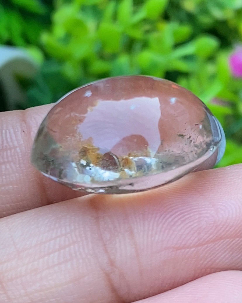 โป่งข่าม ควอตซ์ Rutilated Quartz 39.49 กะรัต Cts. พลอยแท้ อัญมณีมงคลประจําวันเกิด เครื่องประดับพลอย