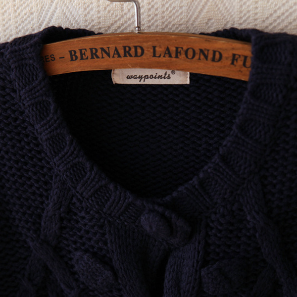 เสื้อคลุมกันหนาววินเทจ ไหมพรมหนานุ่มถักลายนูน (12065LM)